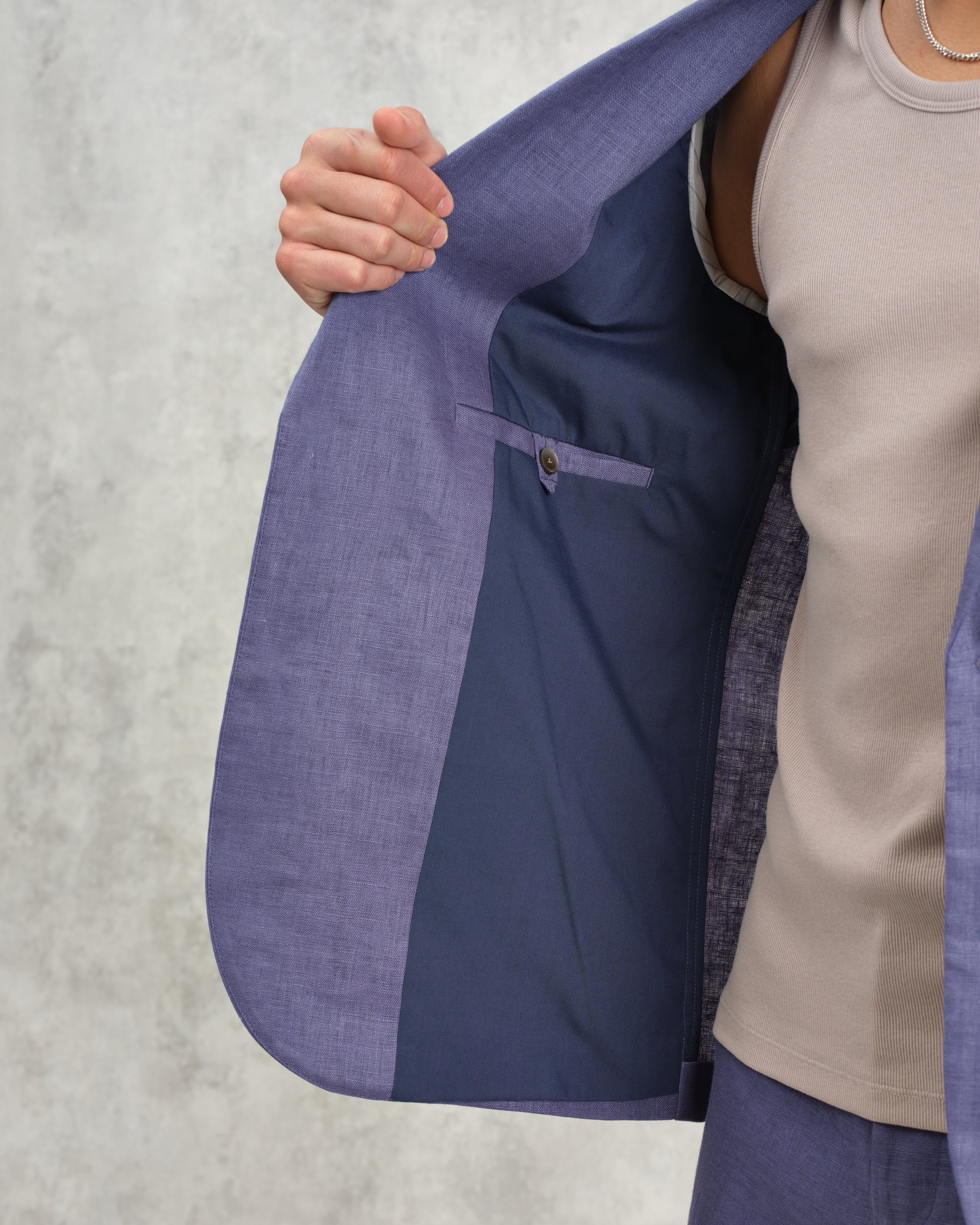 Fintry - Mid-Blue Linen Blazer