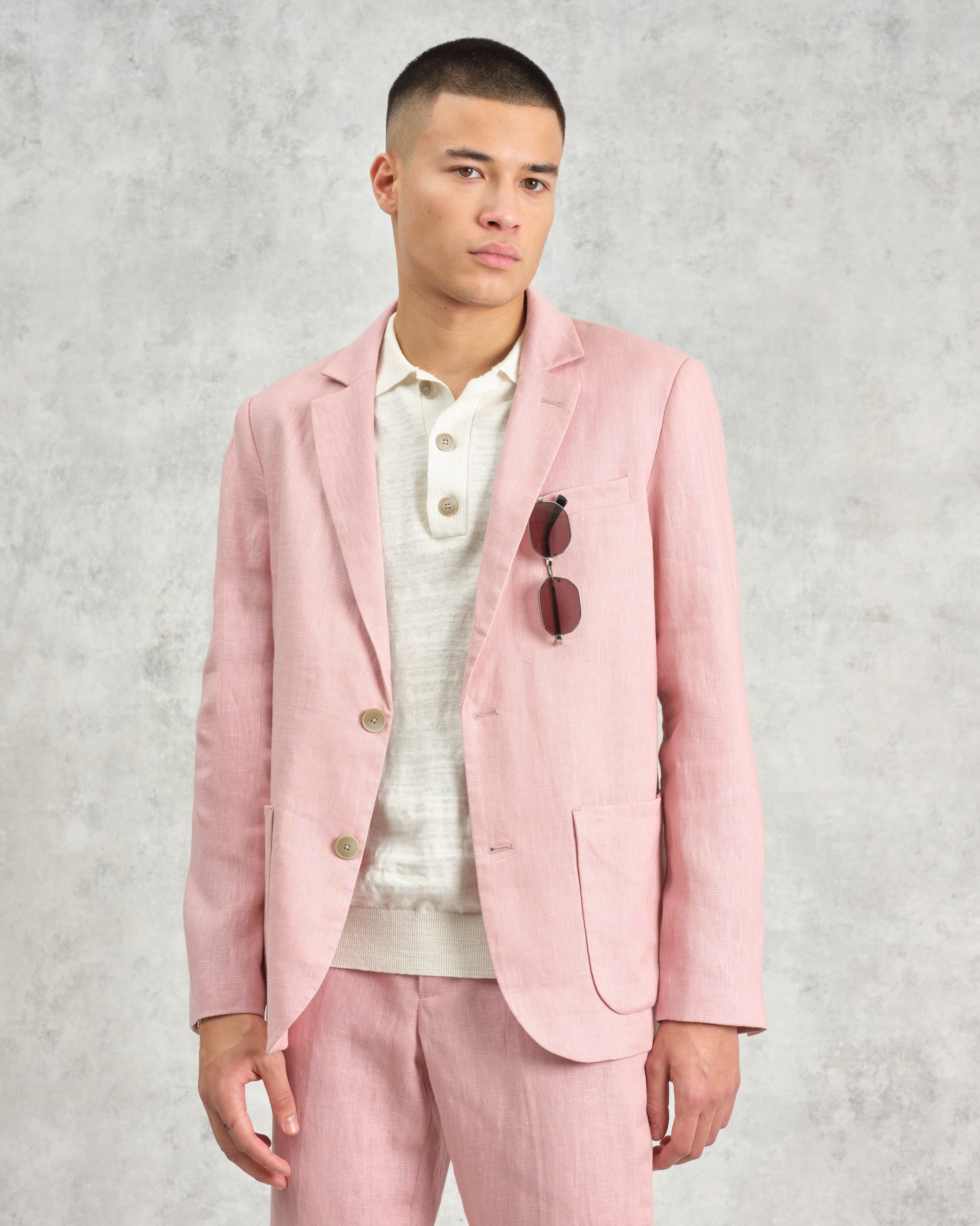 Fintry - Pale Pink Linen Blazer