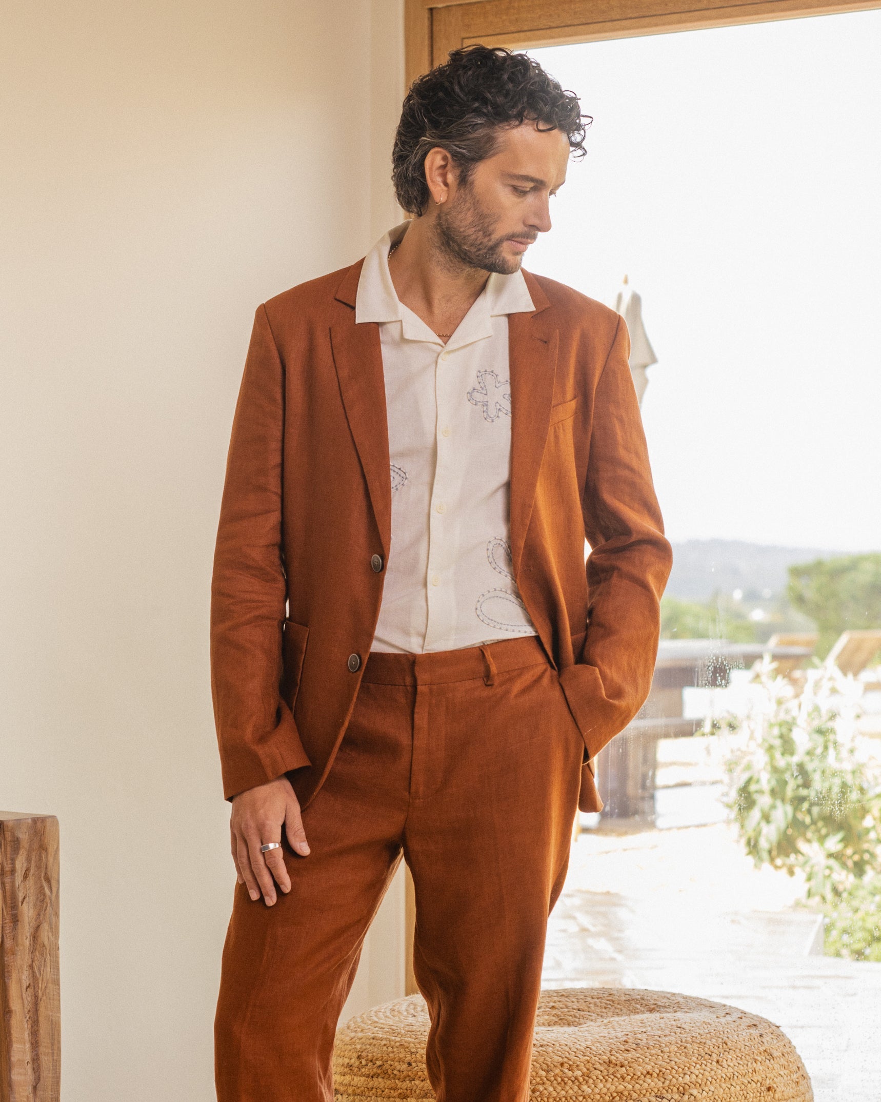 Fintry - Rust Linen Blazer