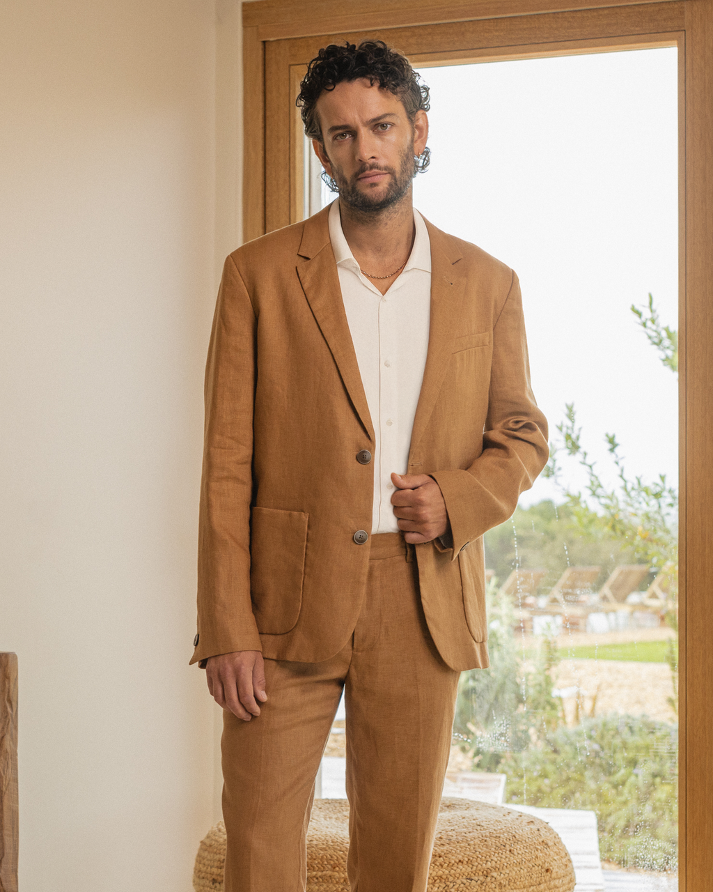 Fintry - Tan Linen Blazer