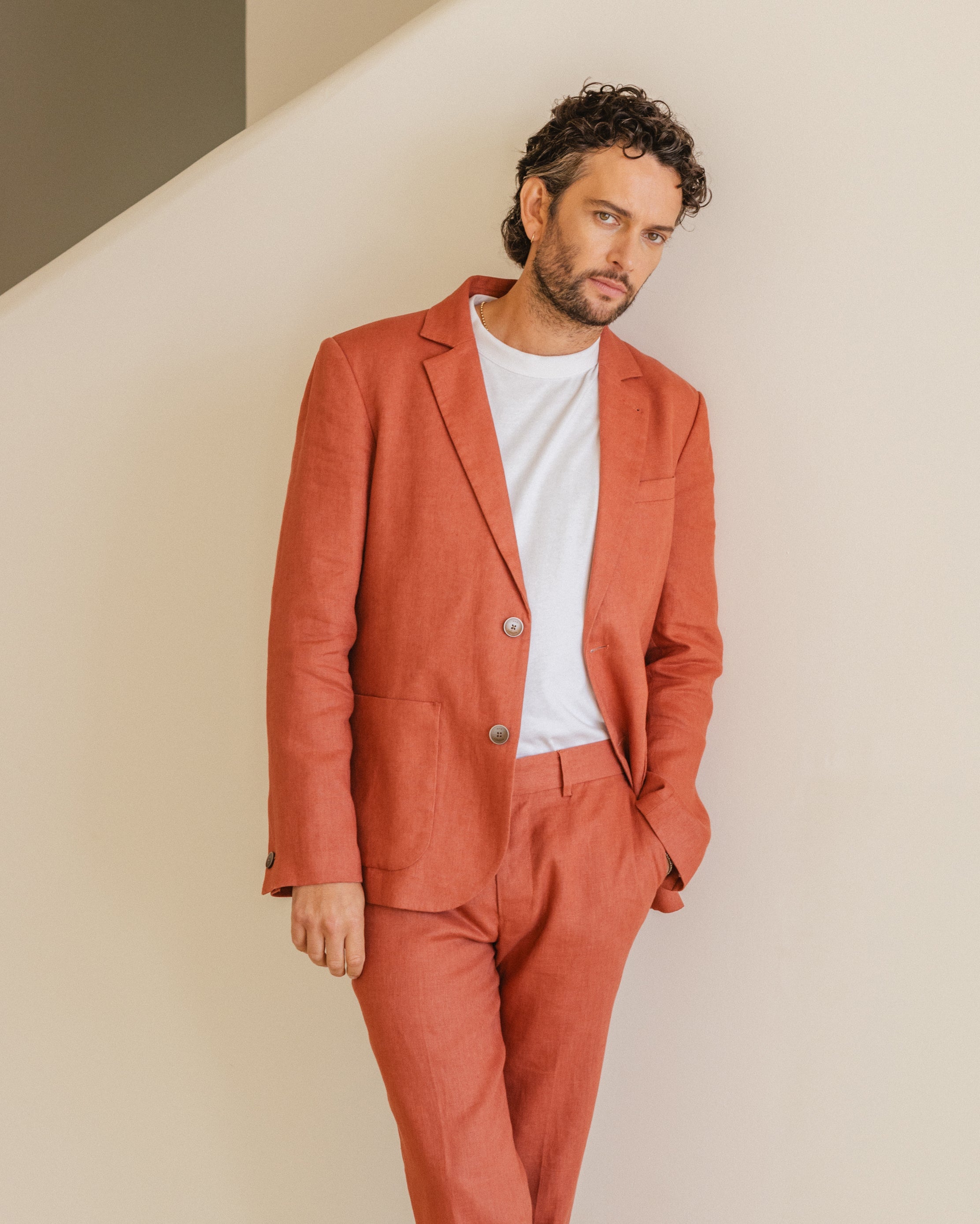 Fintry - Terracotta Linen Blazer