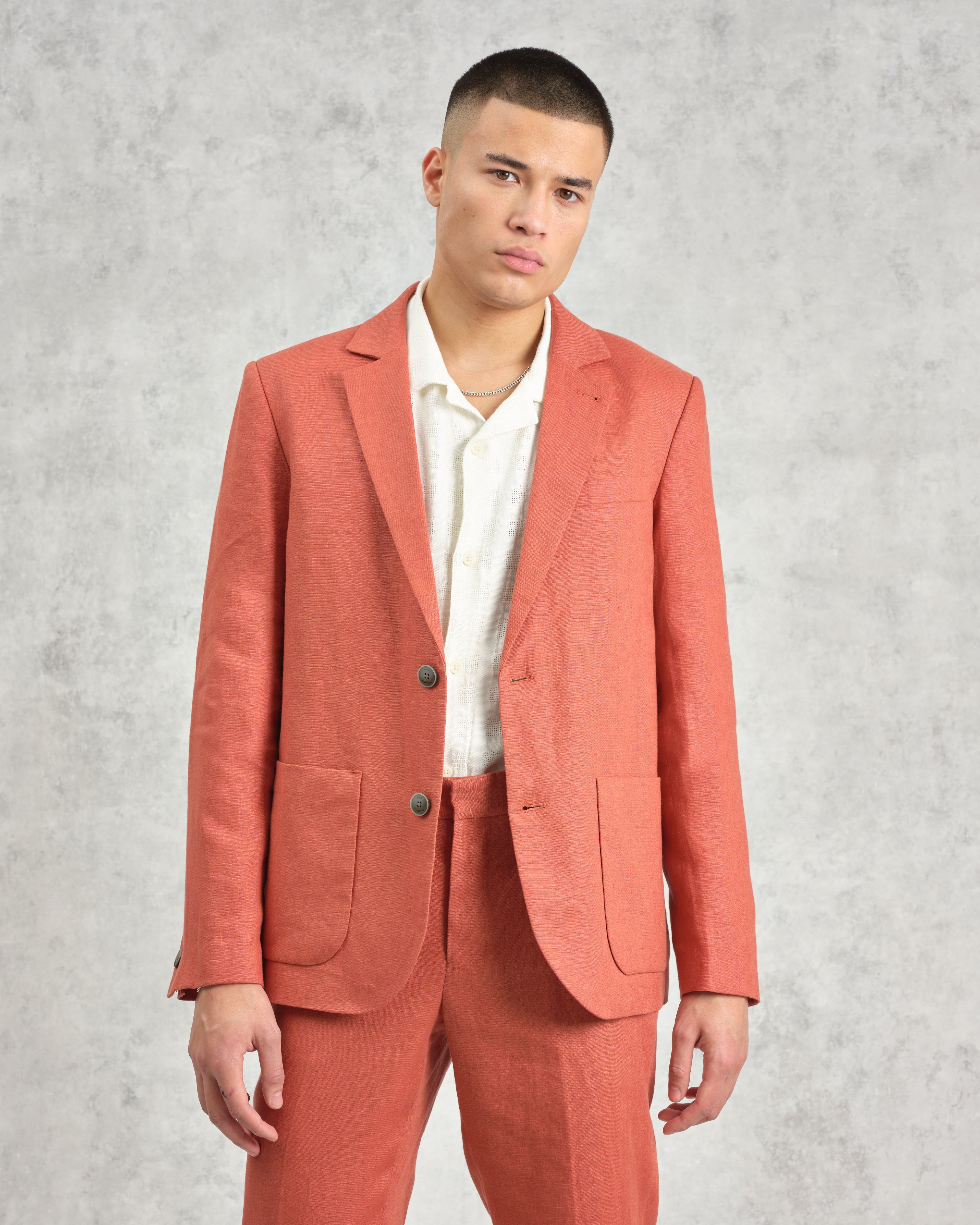 Fintry - Terracotta Linen Blazer