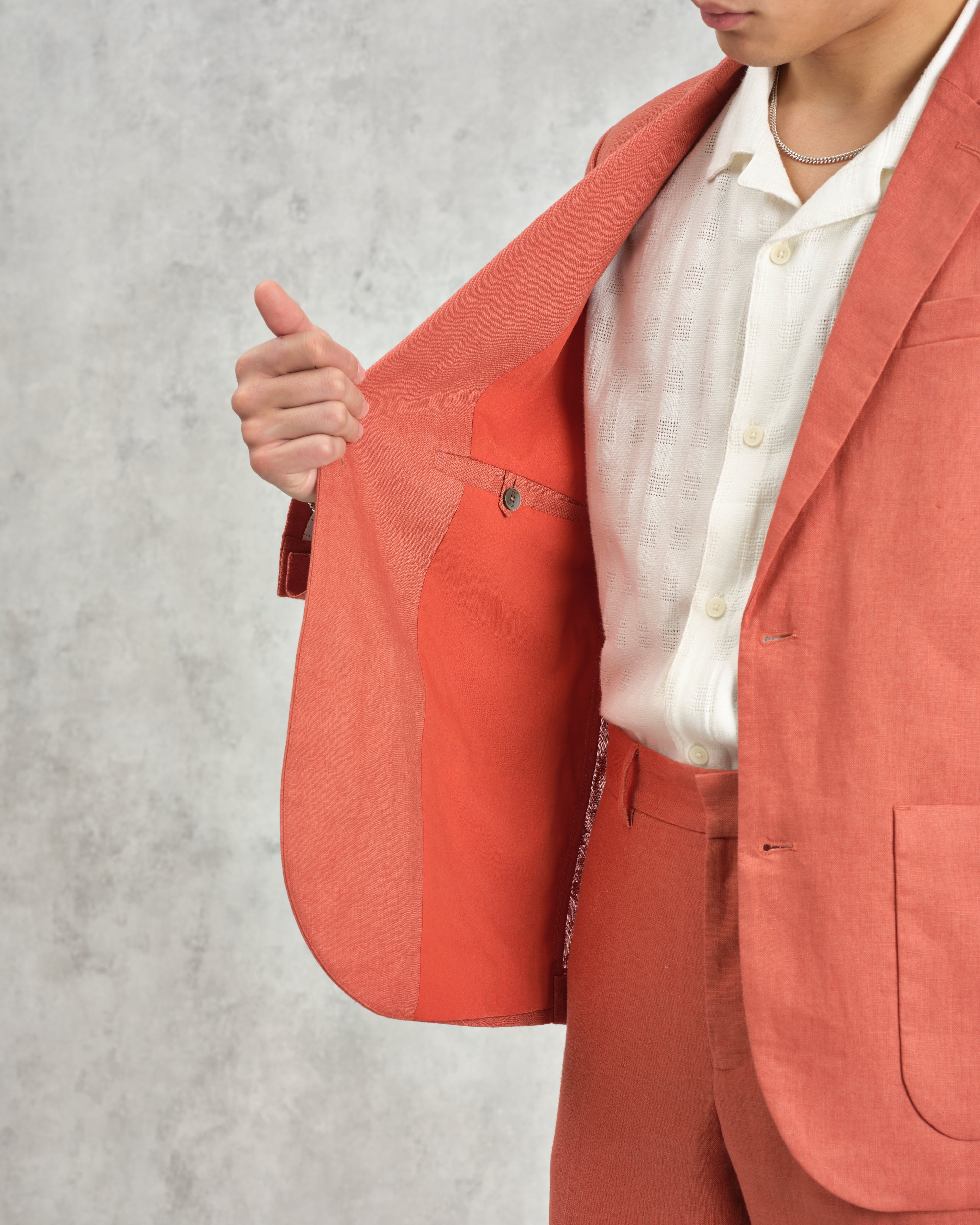 Fintry - Terracotta Linen Blazer