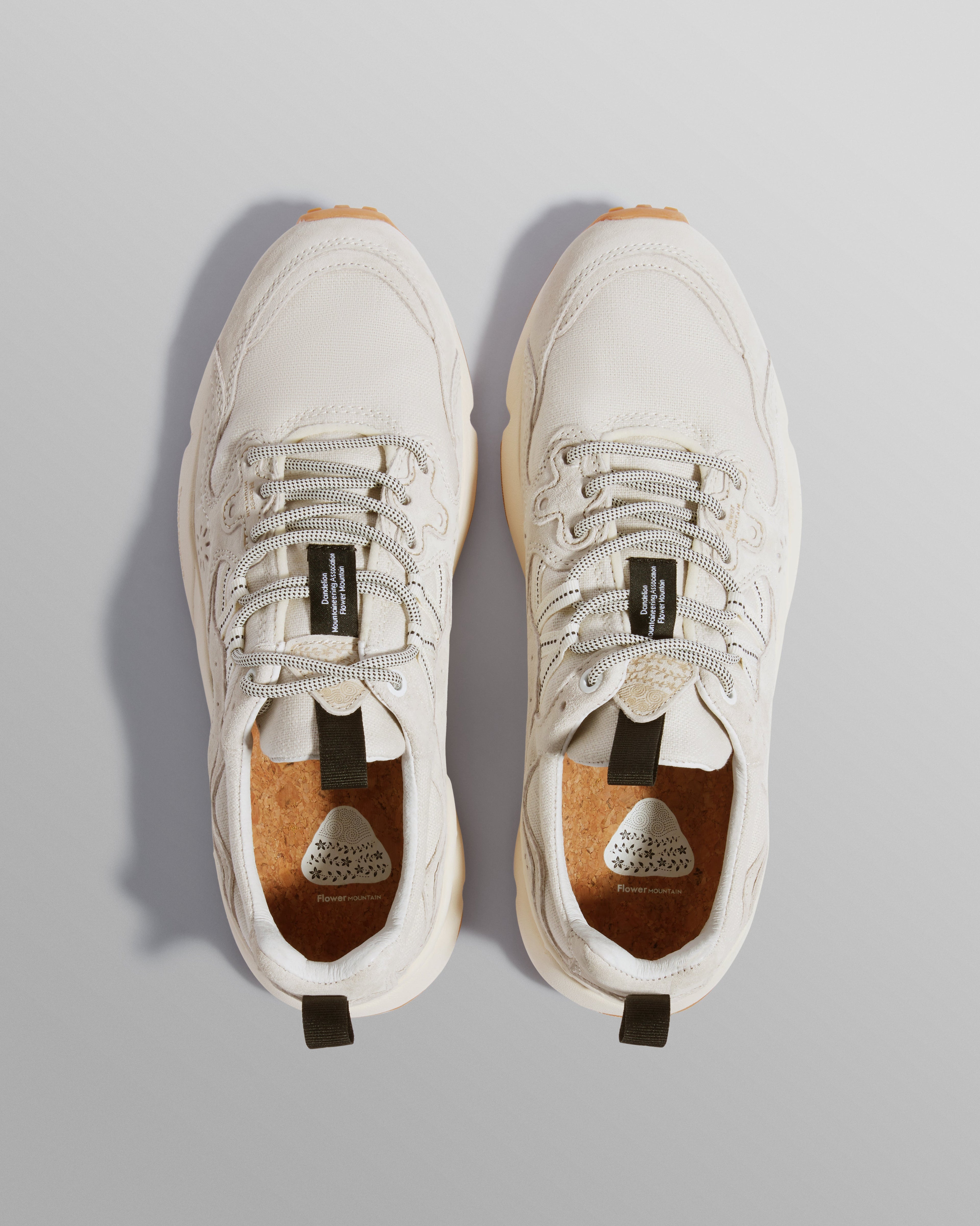 Flower Mountain YAMANO 3 - Beige Suede And Cotton Cloth Trainers