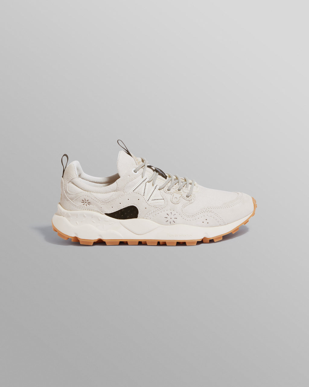 Flower Mountain YAMANO 3 - Beige Suede And Cotton Cloth Trainers