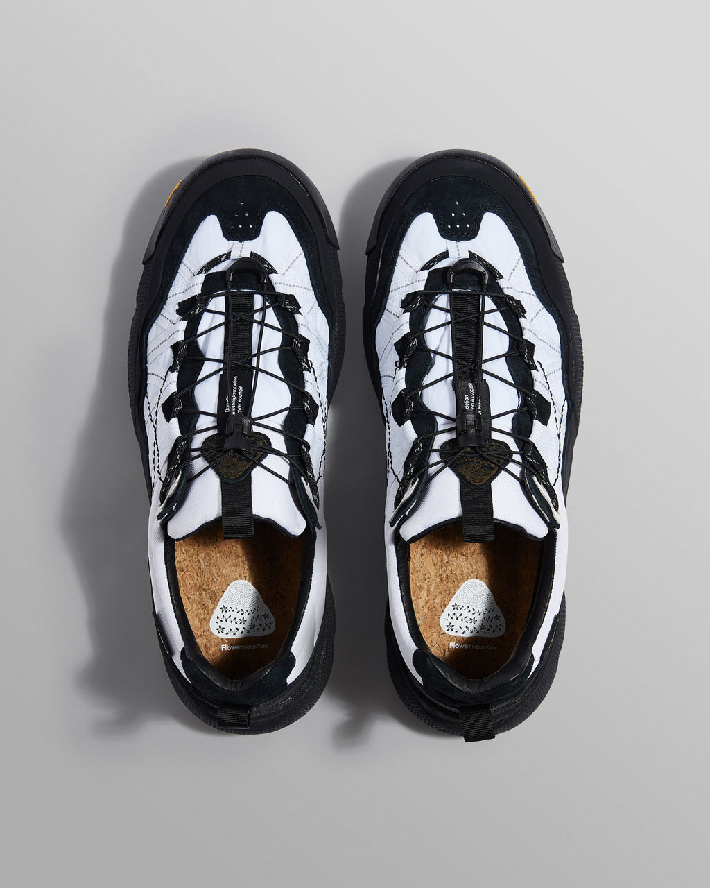 Flower Mountain IWANO 2 - Black And White Waterproof Suede And Nylon Trainers