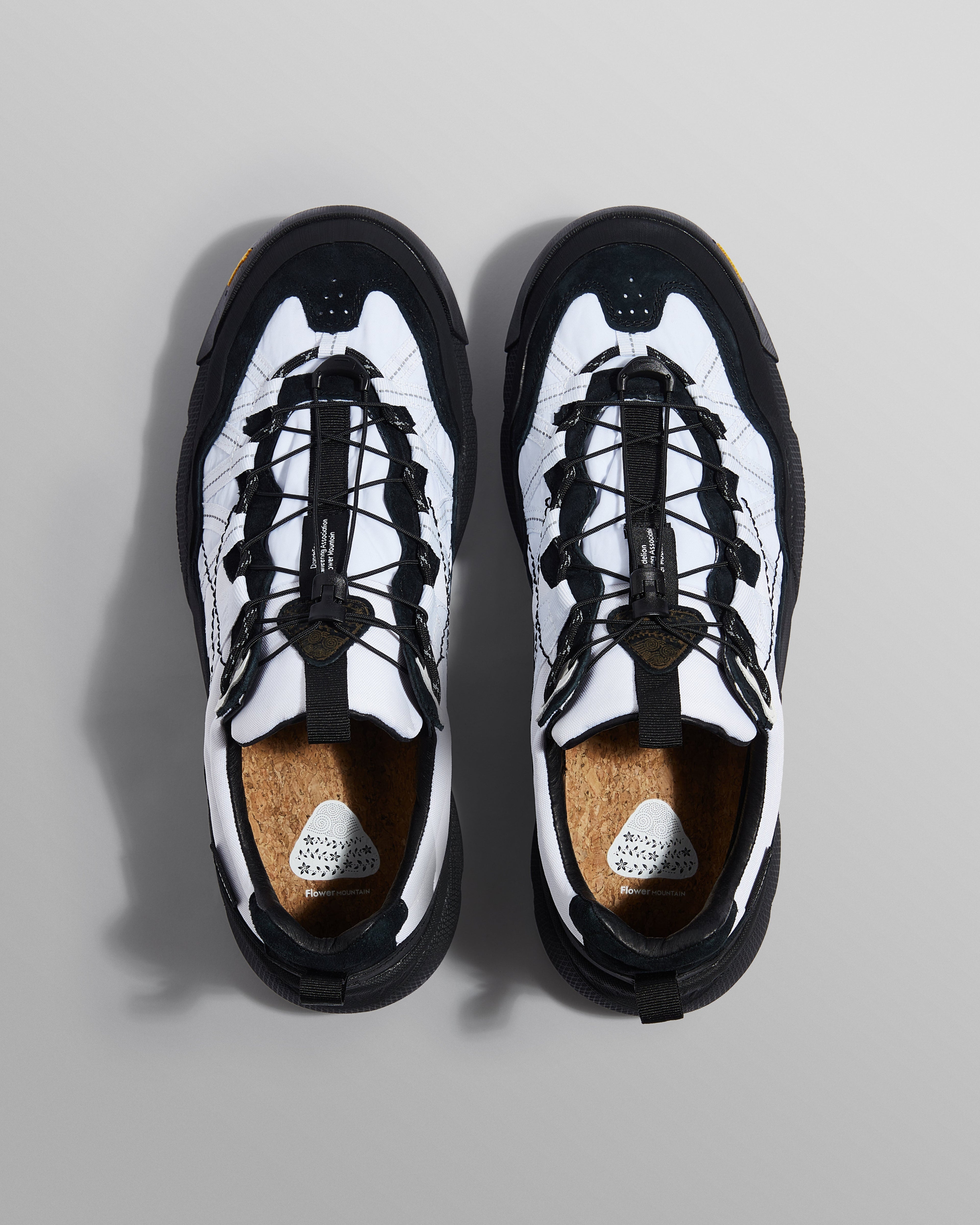 Flower Mountain IWANO 2 - Black And White Waterproof Suede And Nylon Trainers