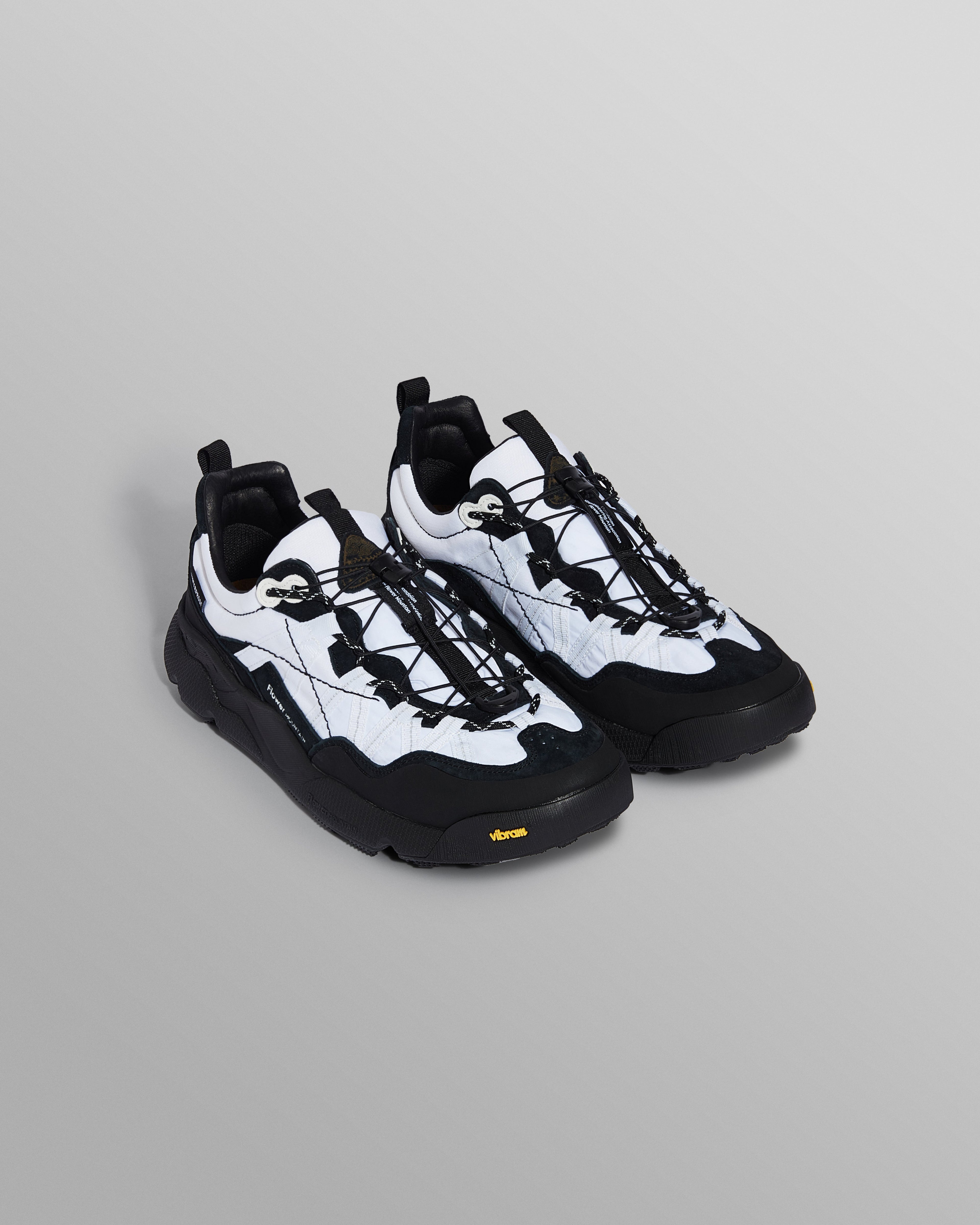 Flower Mountain IWANO 2 - Black And White Waterproof Suede And Nylon Trainers
