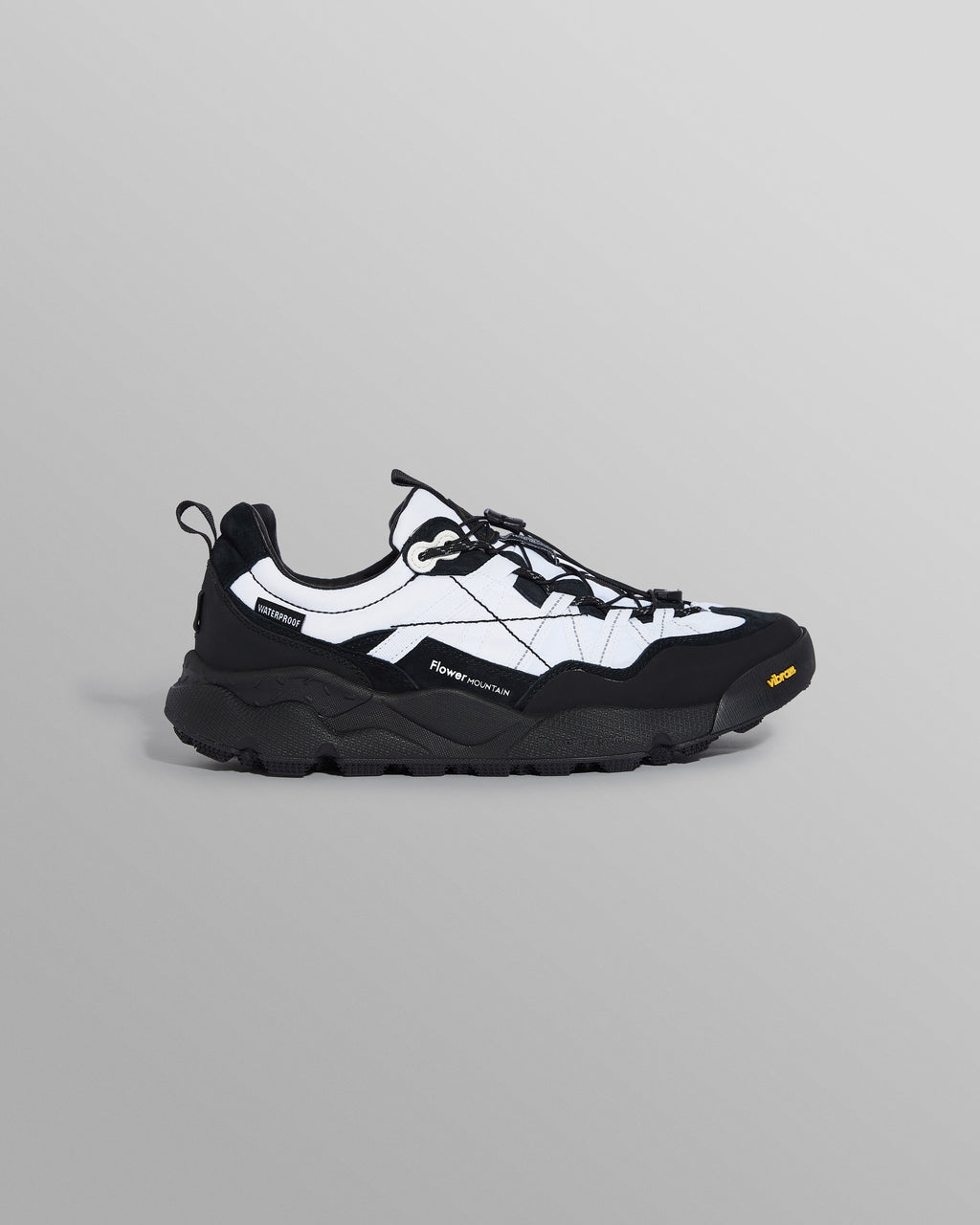 Flower Mountain IWANO 2 - Black And White Waterproof Suede And Nylon Trainers