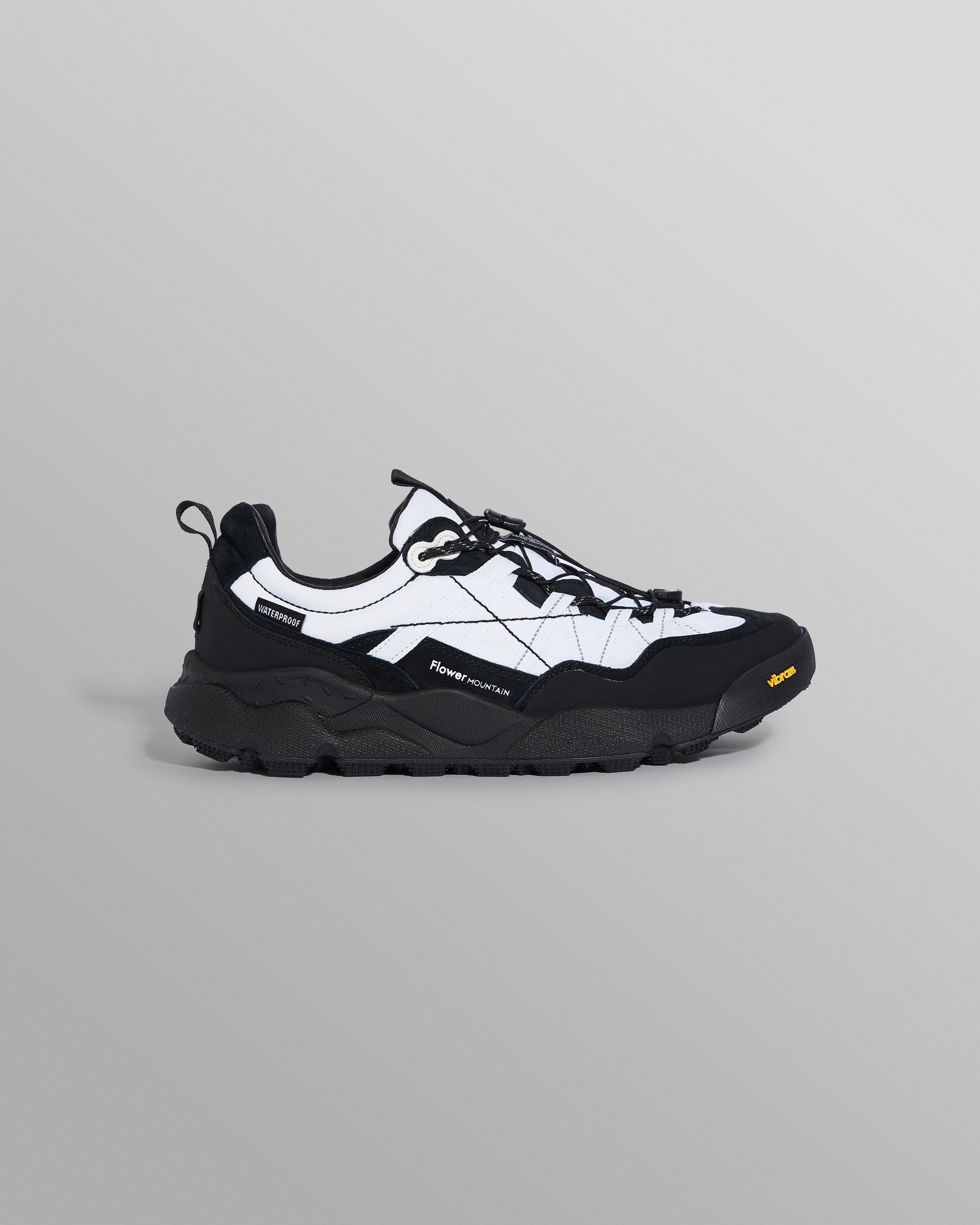 Flower Mountain IWANO 2 - Black And White Waterproof Suede And Nylon Trainers