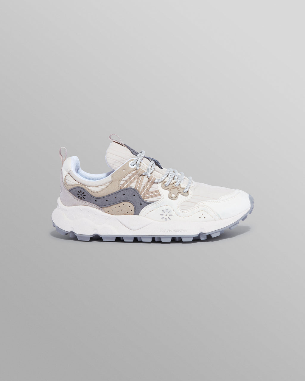 Flower Mountain - Cream Suede And Technical Fabric Trainers
