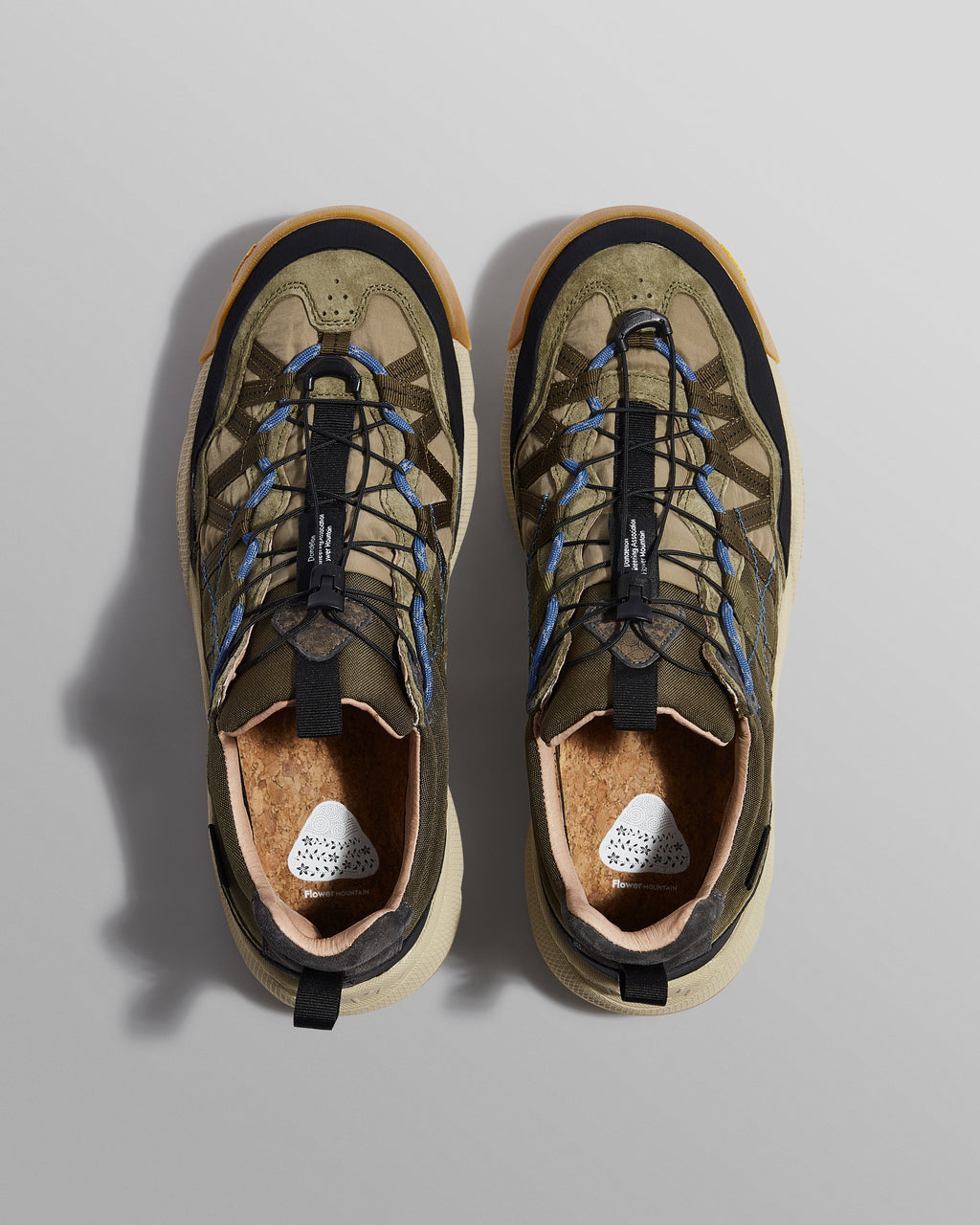 Flower Mountain IWANO 2 - Khaki And Black Waterproof Eco Suede And Nylon Trainers