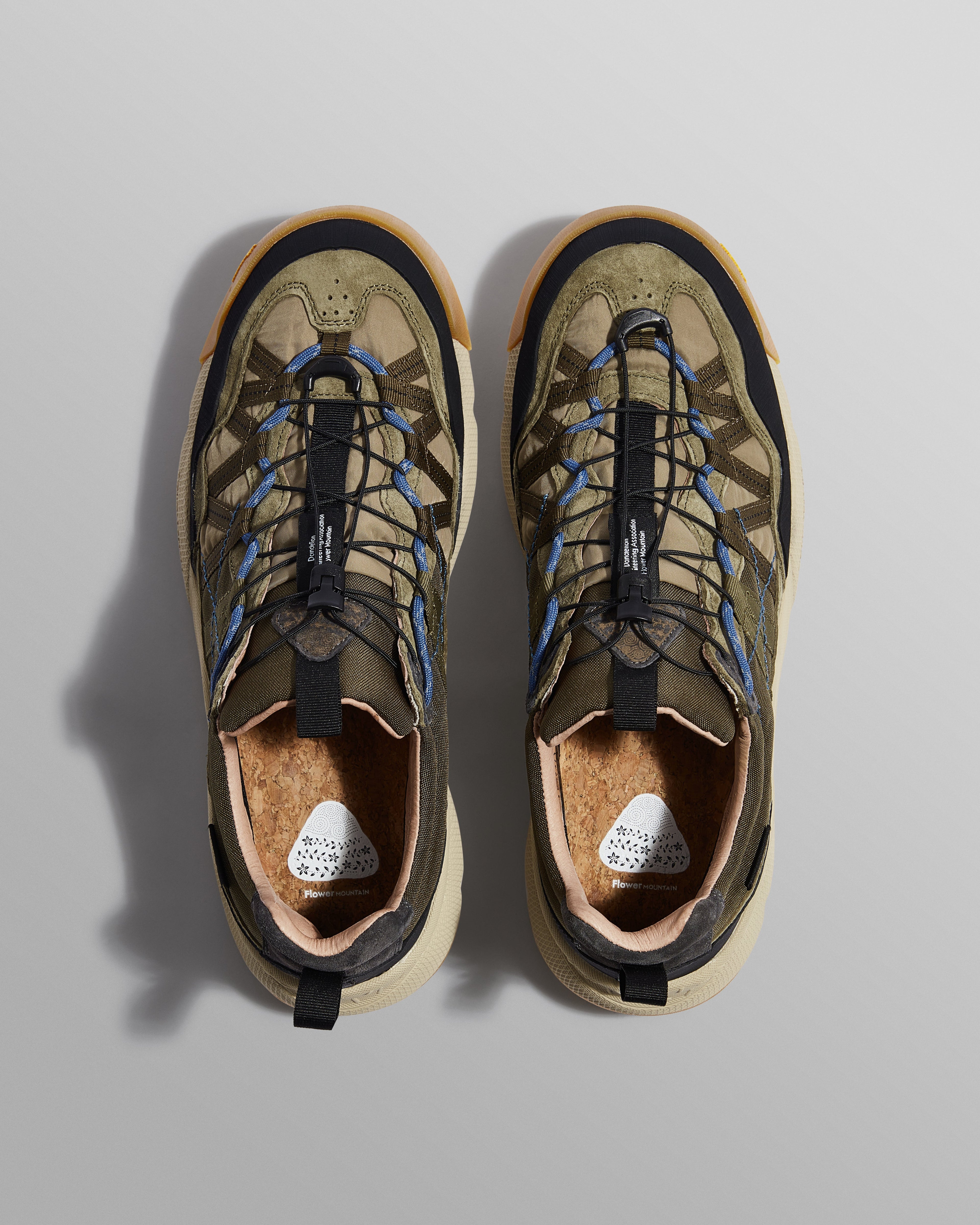 Flower Mountain IWANO 2 - Khaki And Black Waterproof Eco Suede And Nylon Trainers
