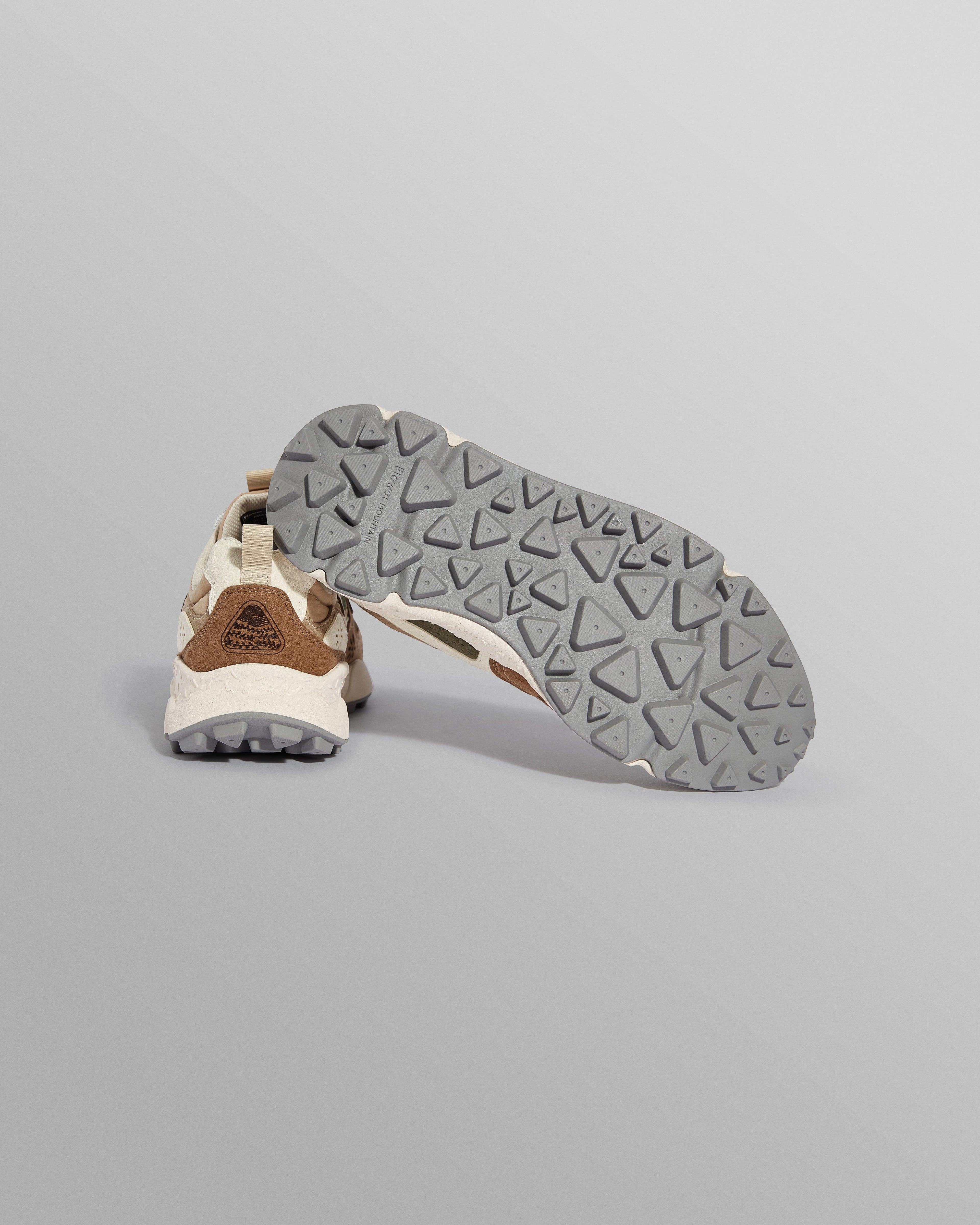 Flower Mountain YAMANO 3 - Khaki And Tan Suede And Nylon Trainers