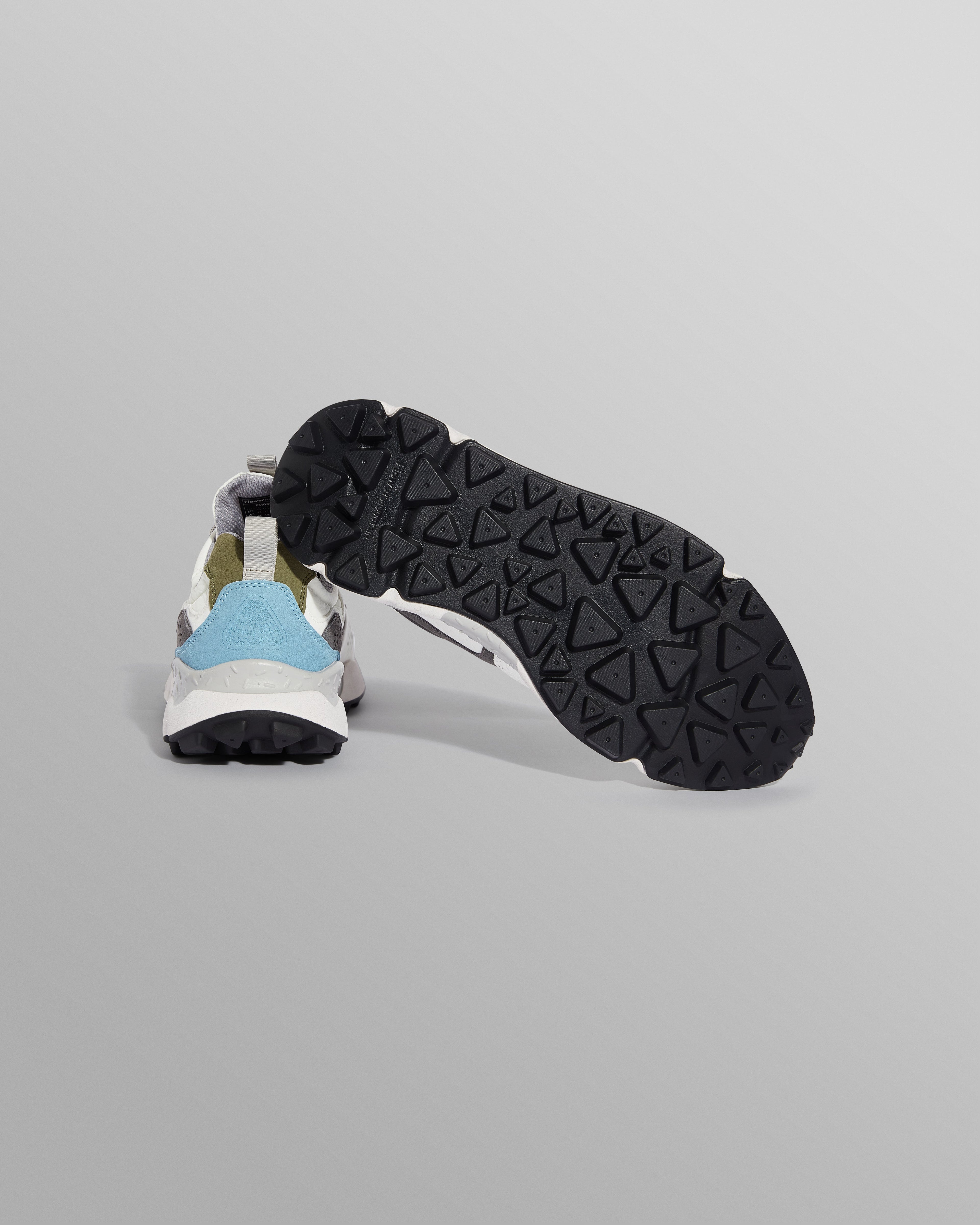 Flower Mountain YAMANO 3 - White And Grey Suede And Nylon Trainers