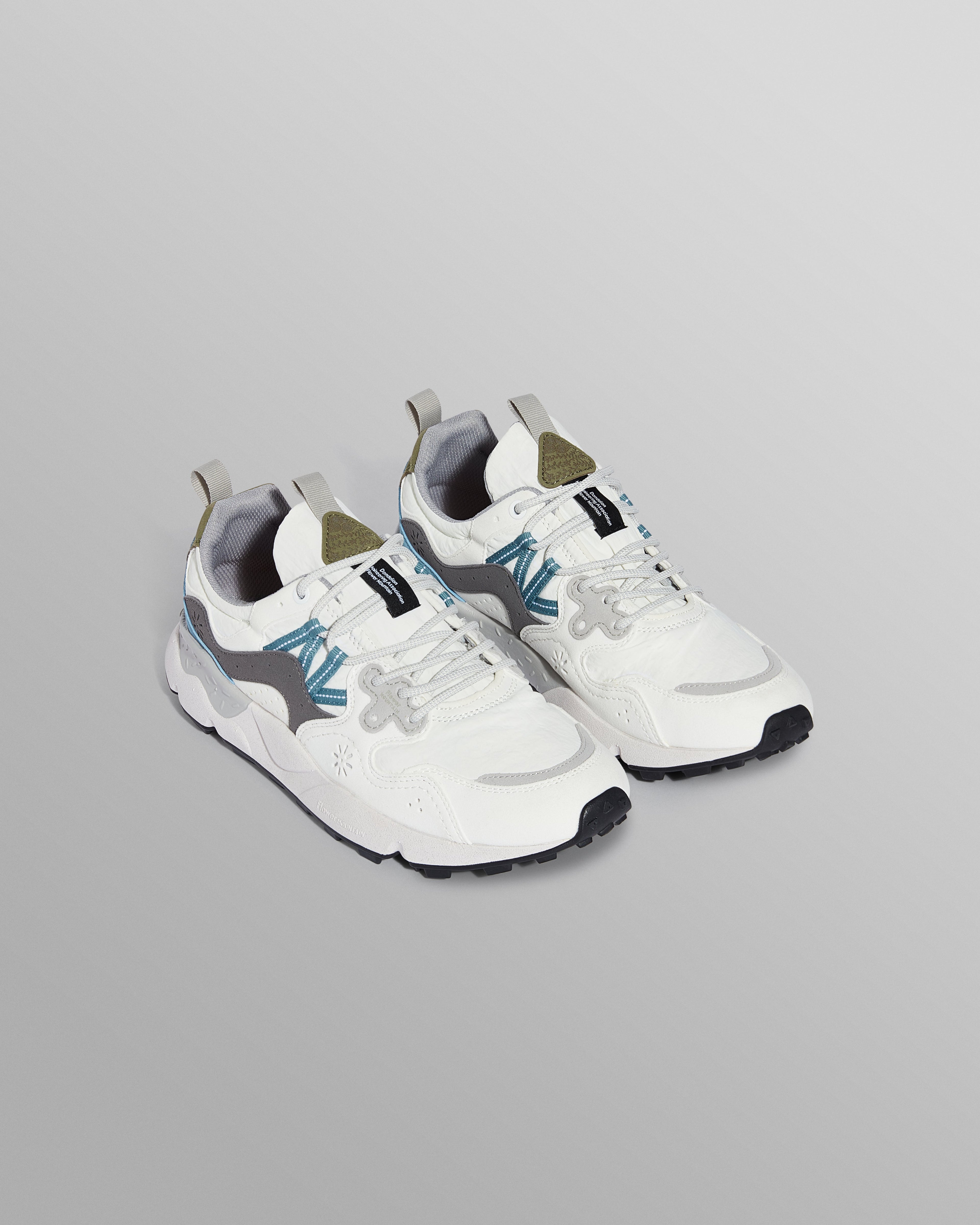 Flower Mountain YAMANO 3 - White And Grey Suede And Nylon Trainers