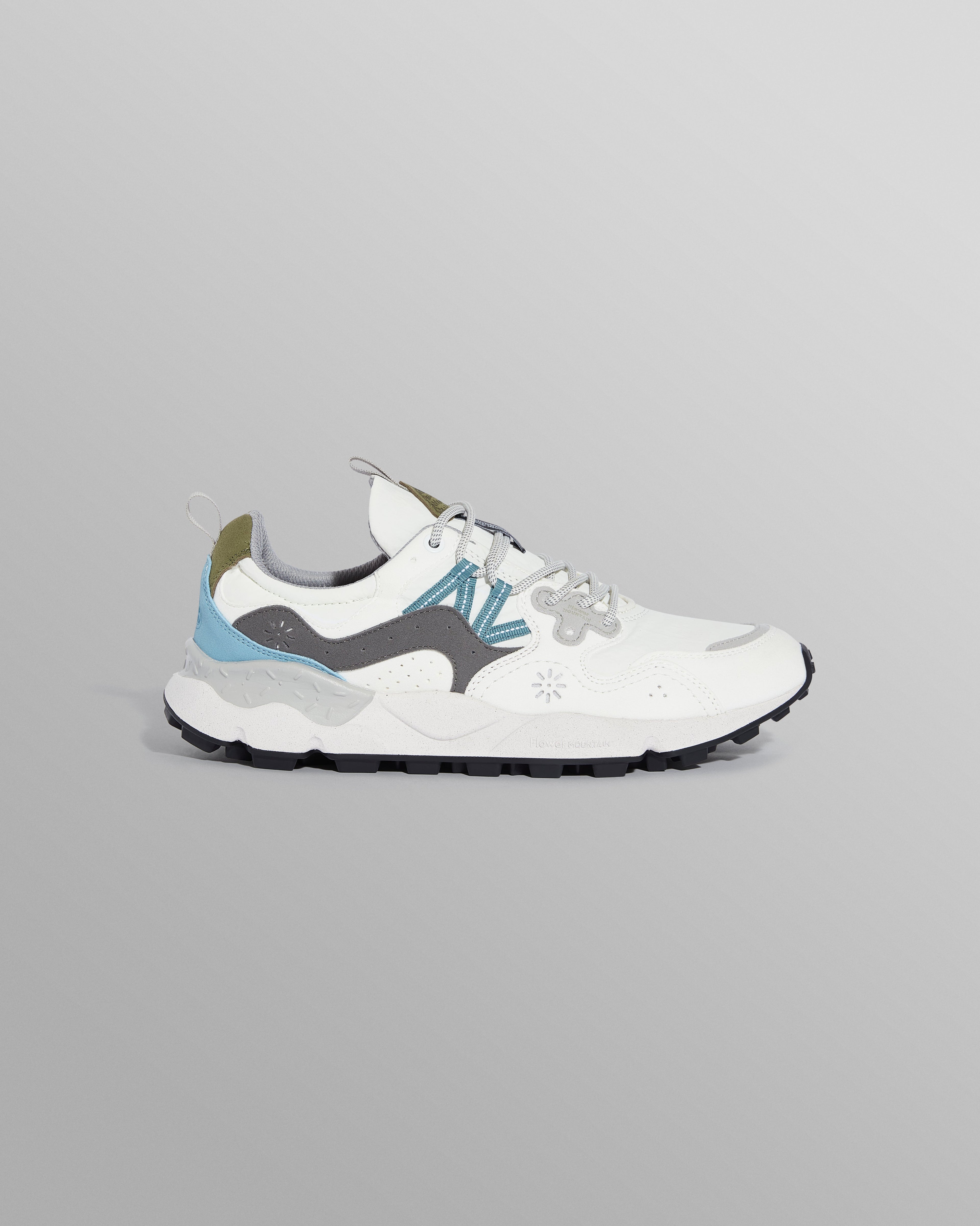 Flower Mountain YAMANO 3 - White And Grey Suede And Nylon Trainers