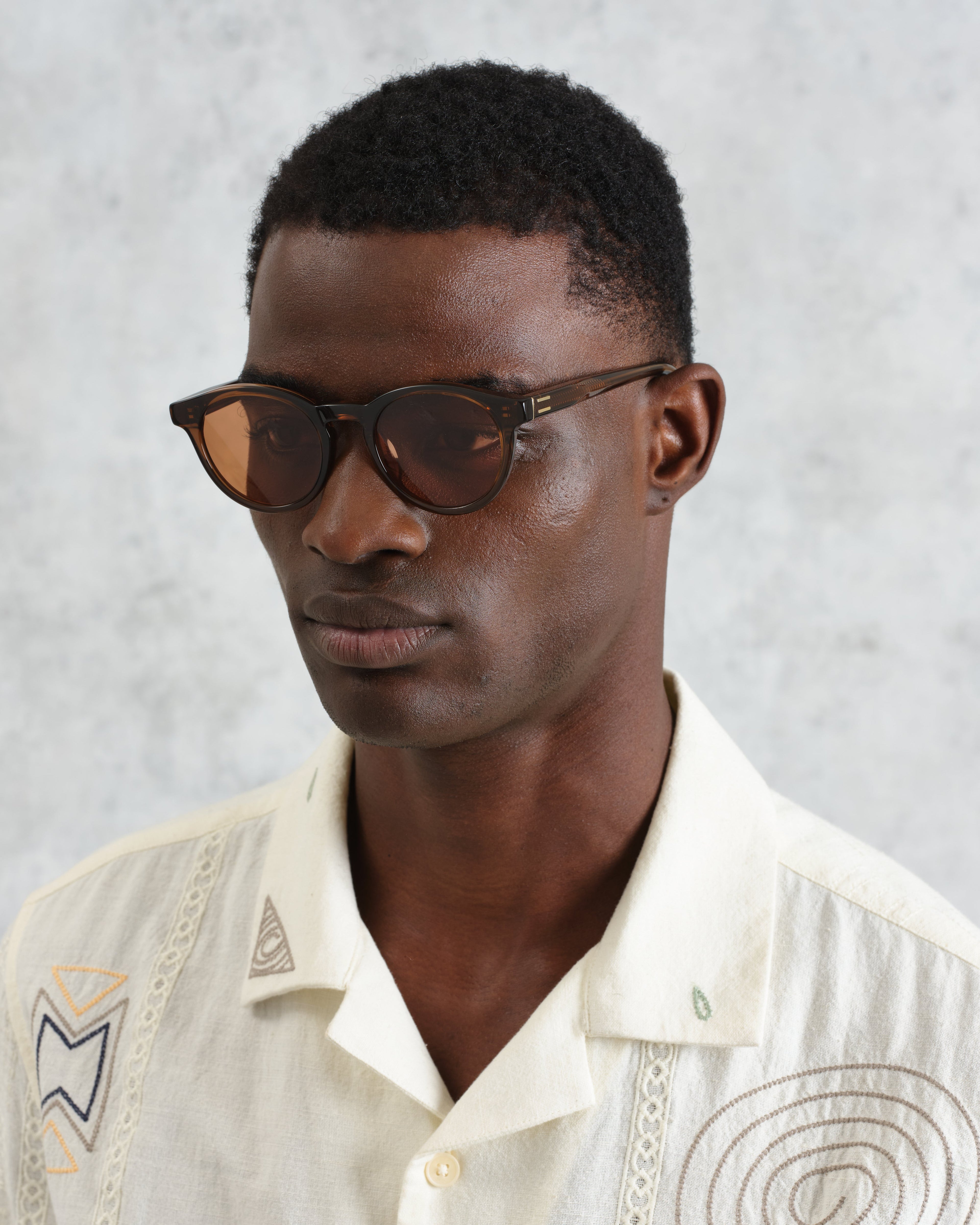 Fulham - Treacle Brown Acetate Round Sunglasses