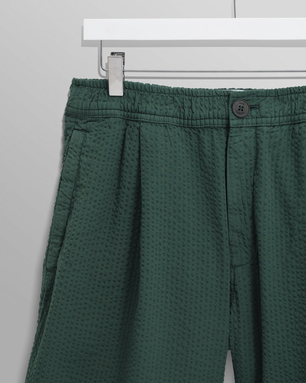 Fuller - Forest Green Cotton Seersucker Shorts