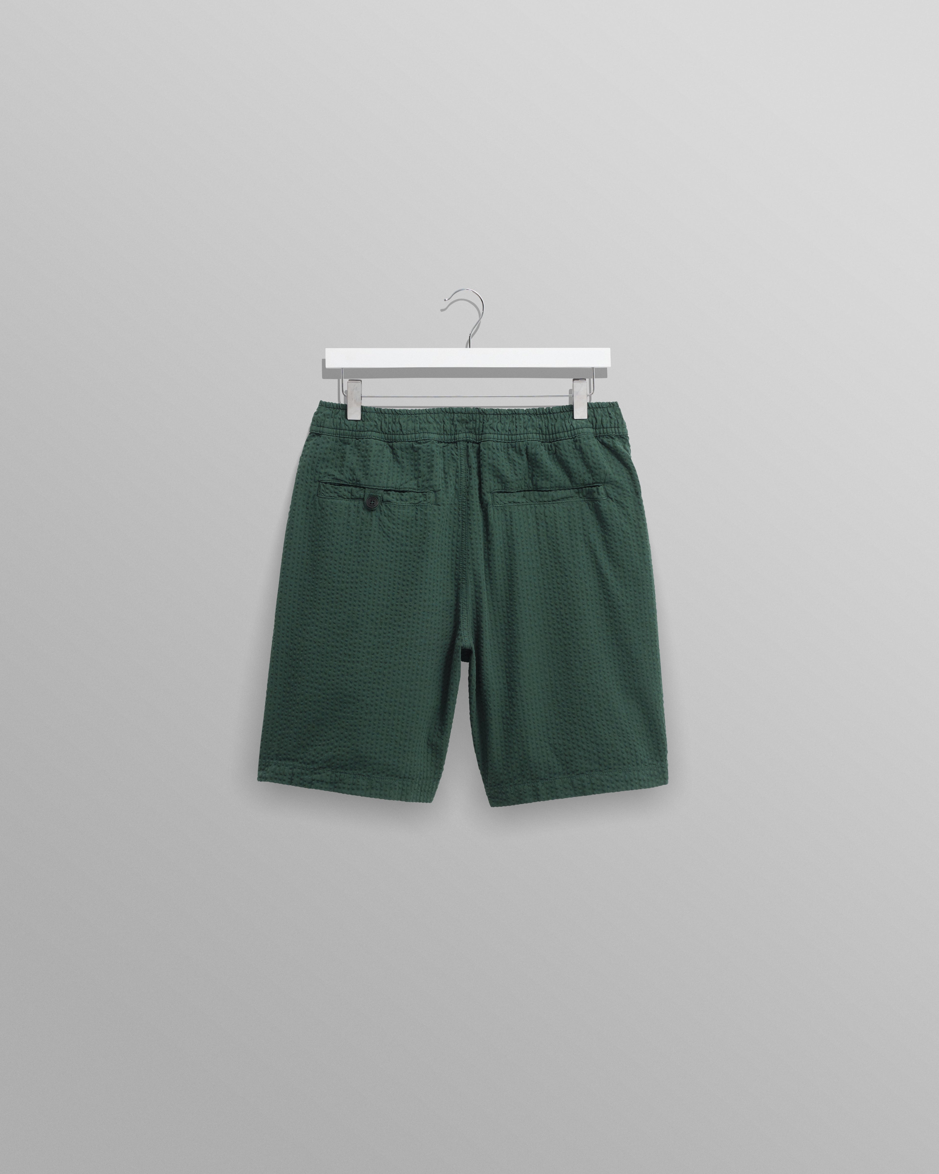 Fuller - Forest Green Cotton Seersucker Shorts