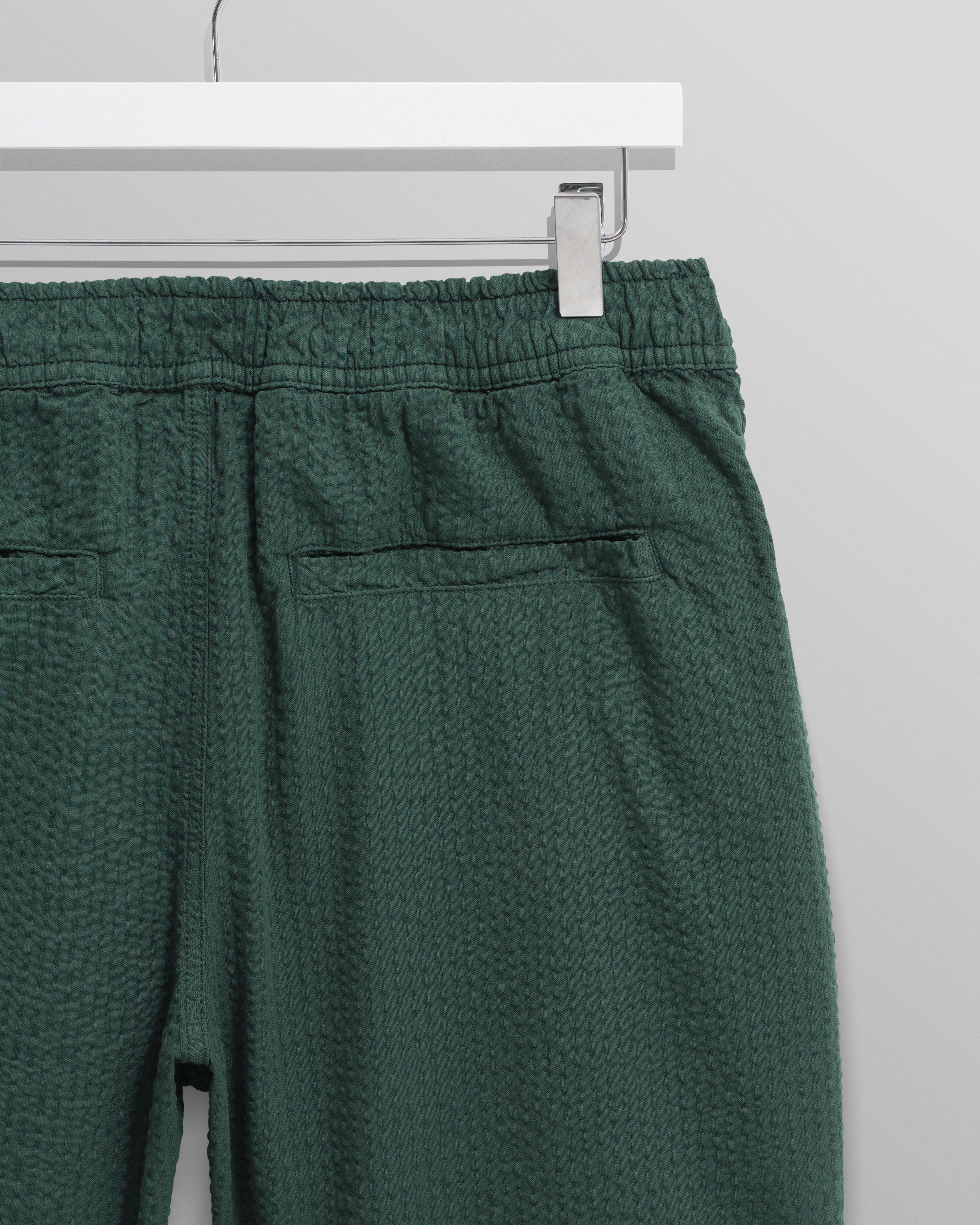 Fuller - Forest Green Cotton Seersucker Shorts