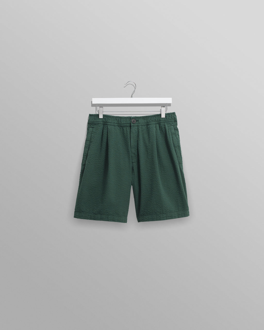 Fuller - Forest Green Cotton Seersucker Shorts