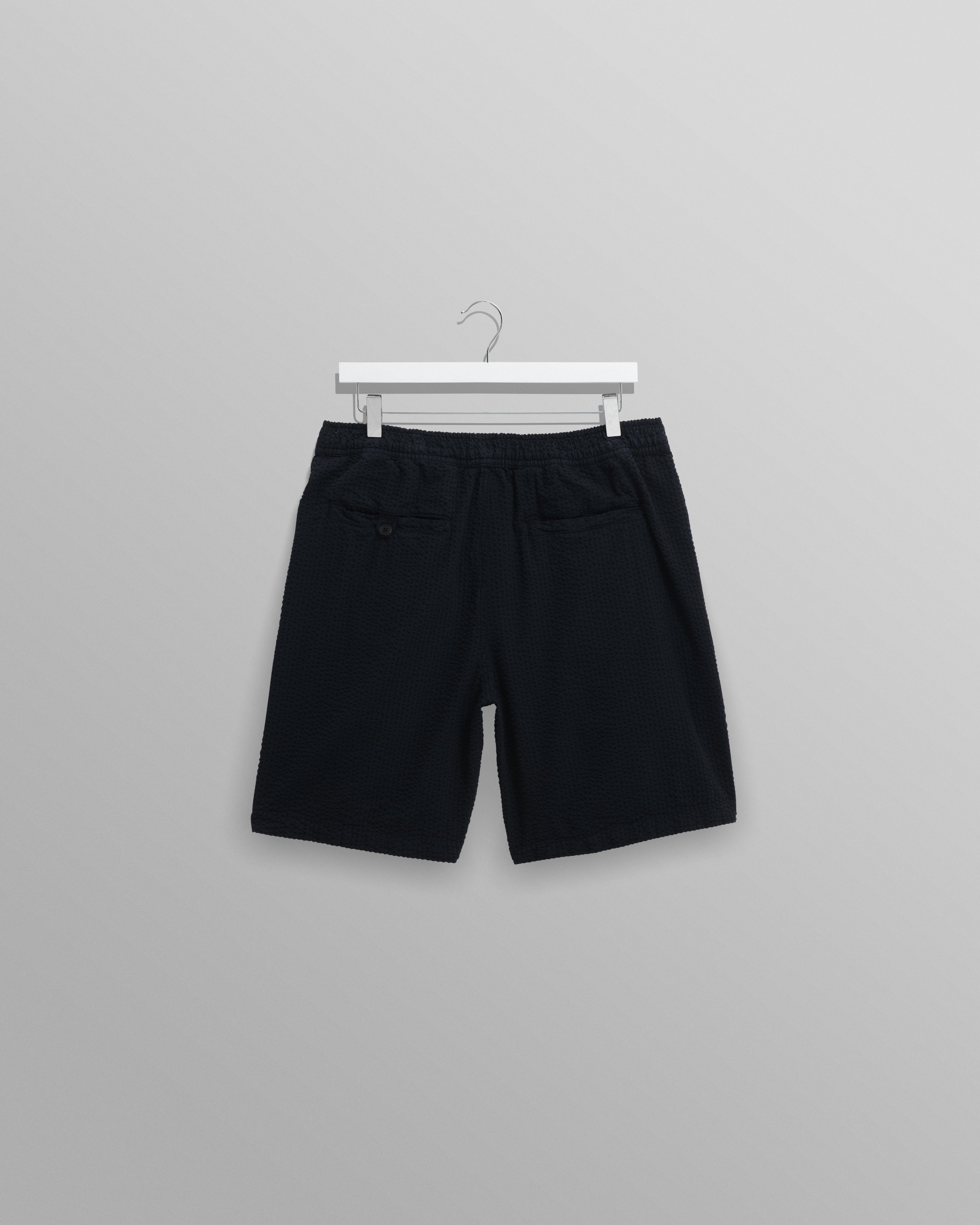 Fuller - Navy Cotton Seersucker Shorts