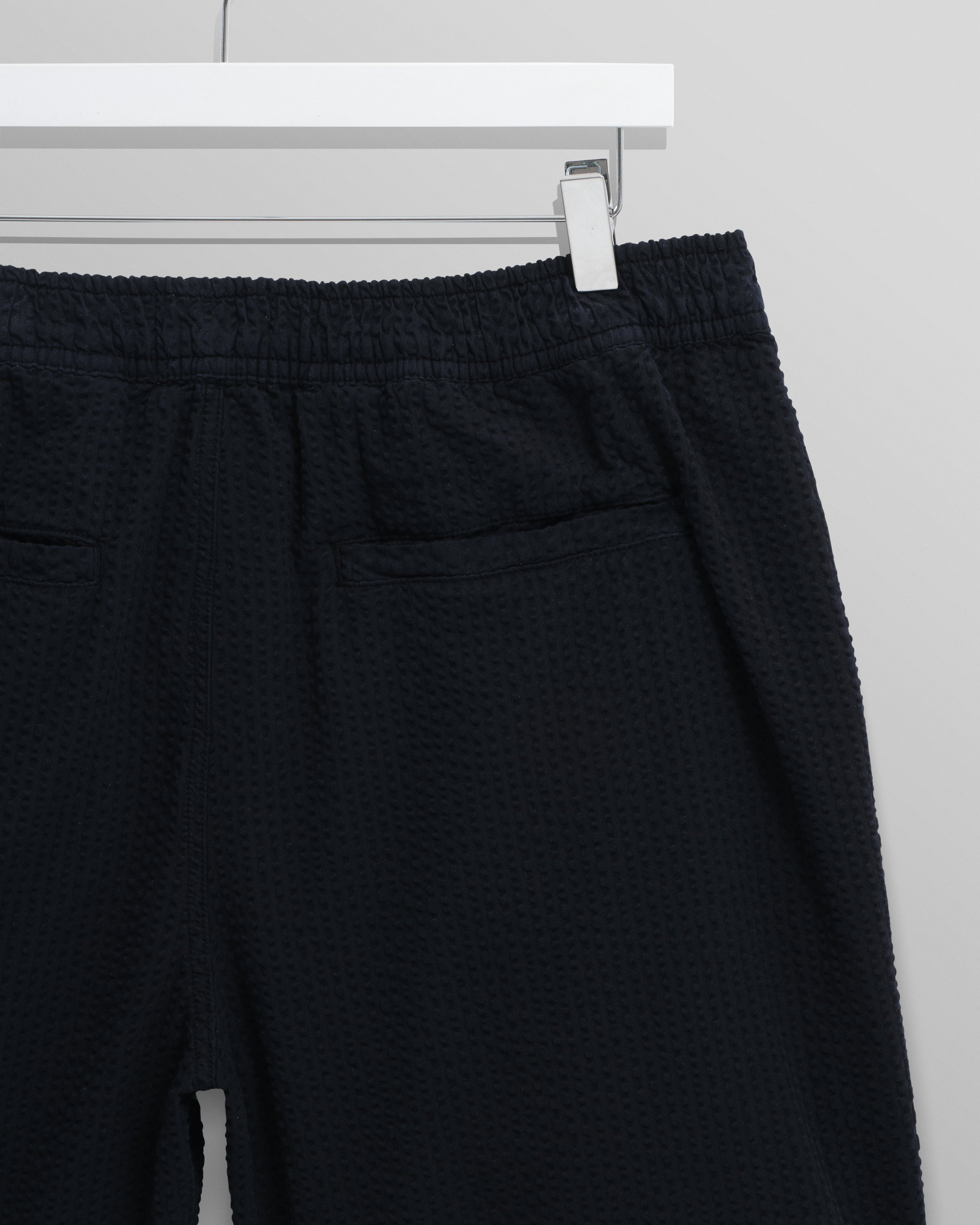 Fuller - Navy Cotton Seersucker Shorts