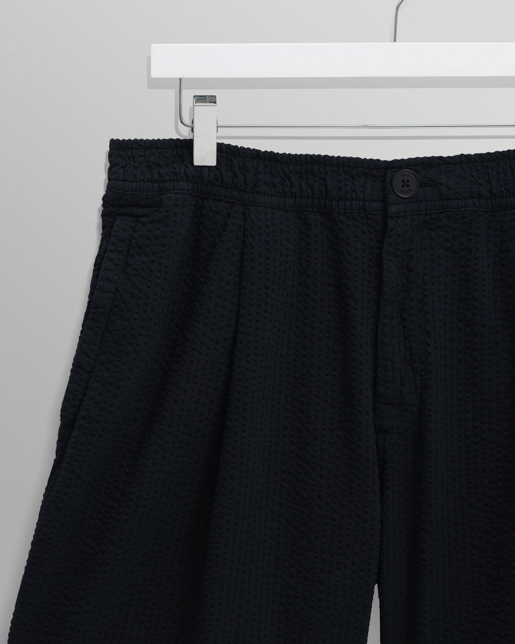 Fuller - Navy Cotton Seersucker Shorts