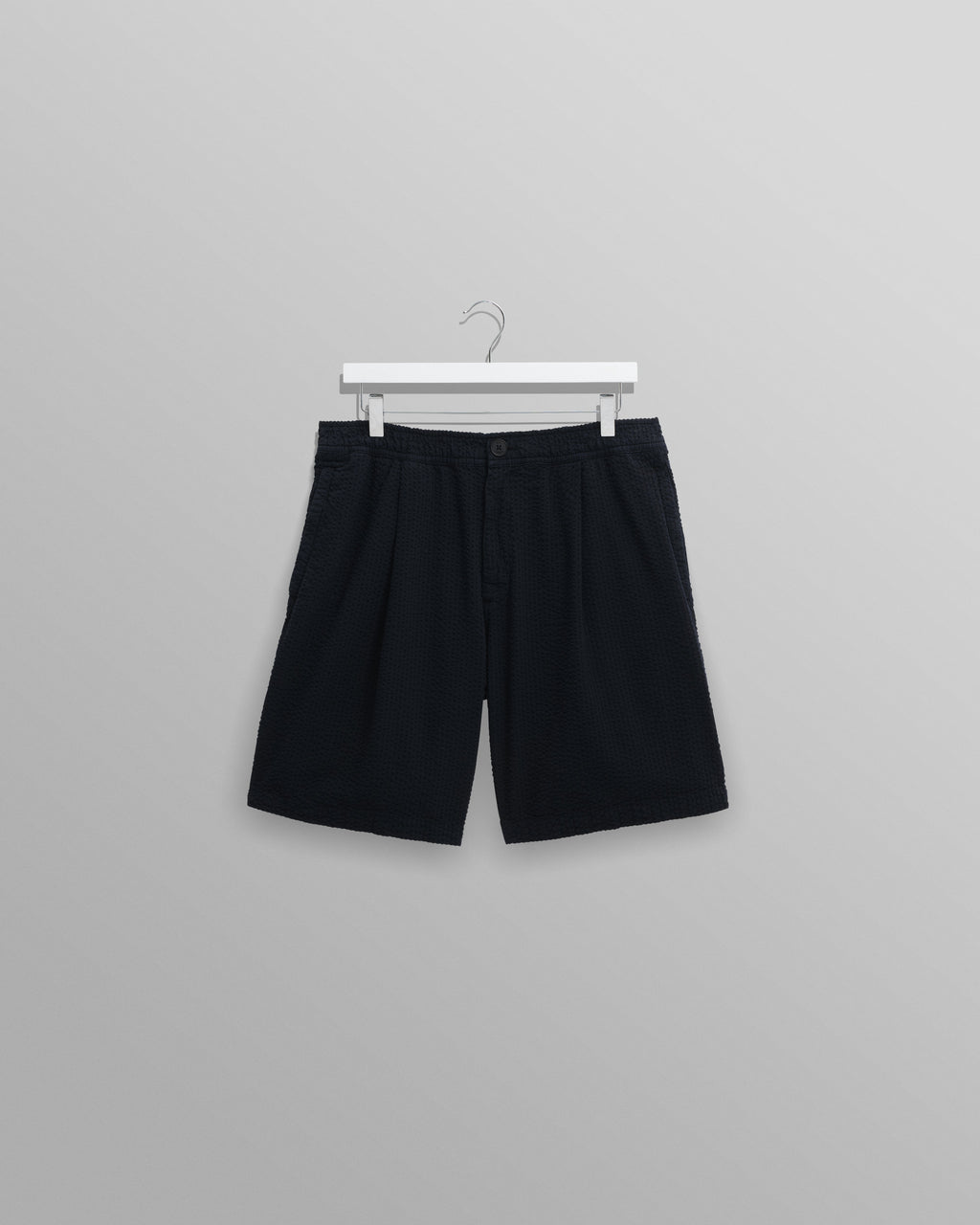 Fuller - Navy Cotton Seersucker Shorts