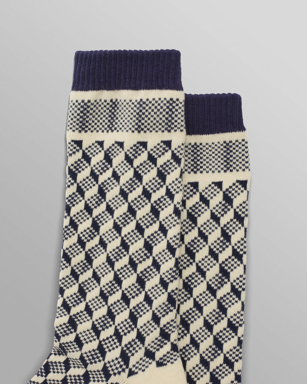 Galway - Navy Jacquard Chunky Sock