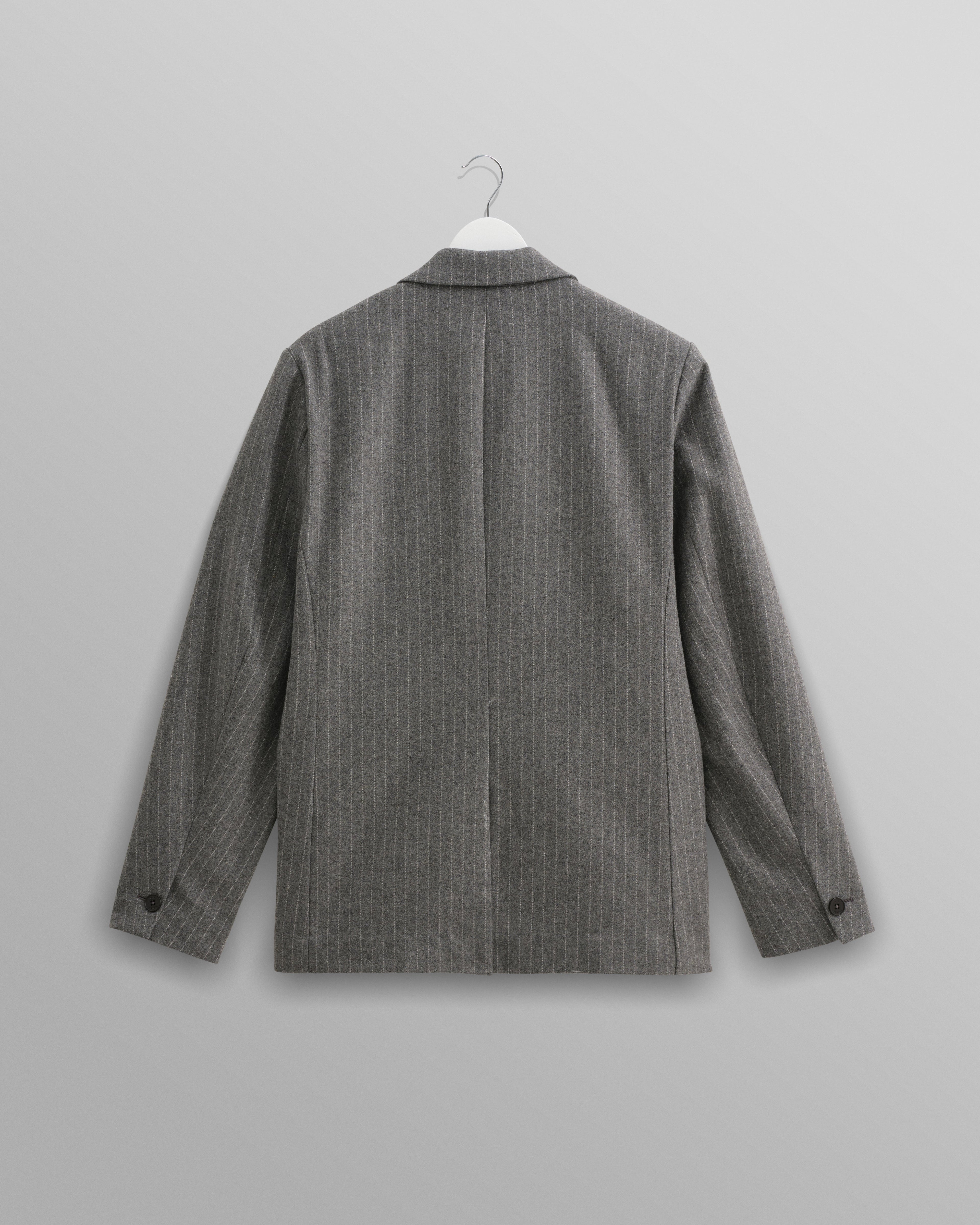 Gekko - Charcoal Grey Pinstripe Wool Blazer