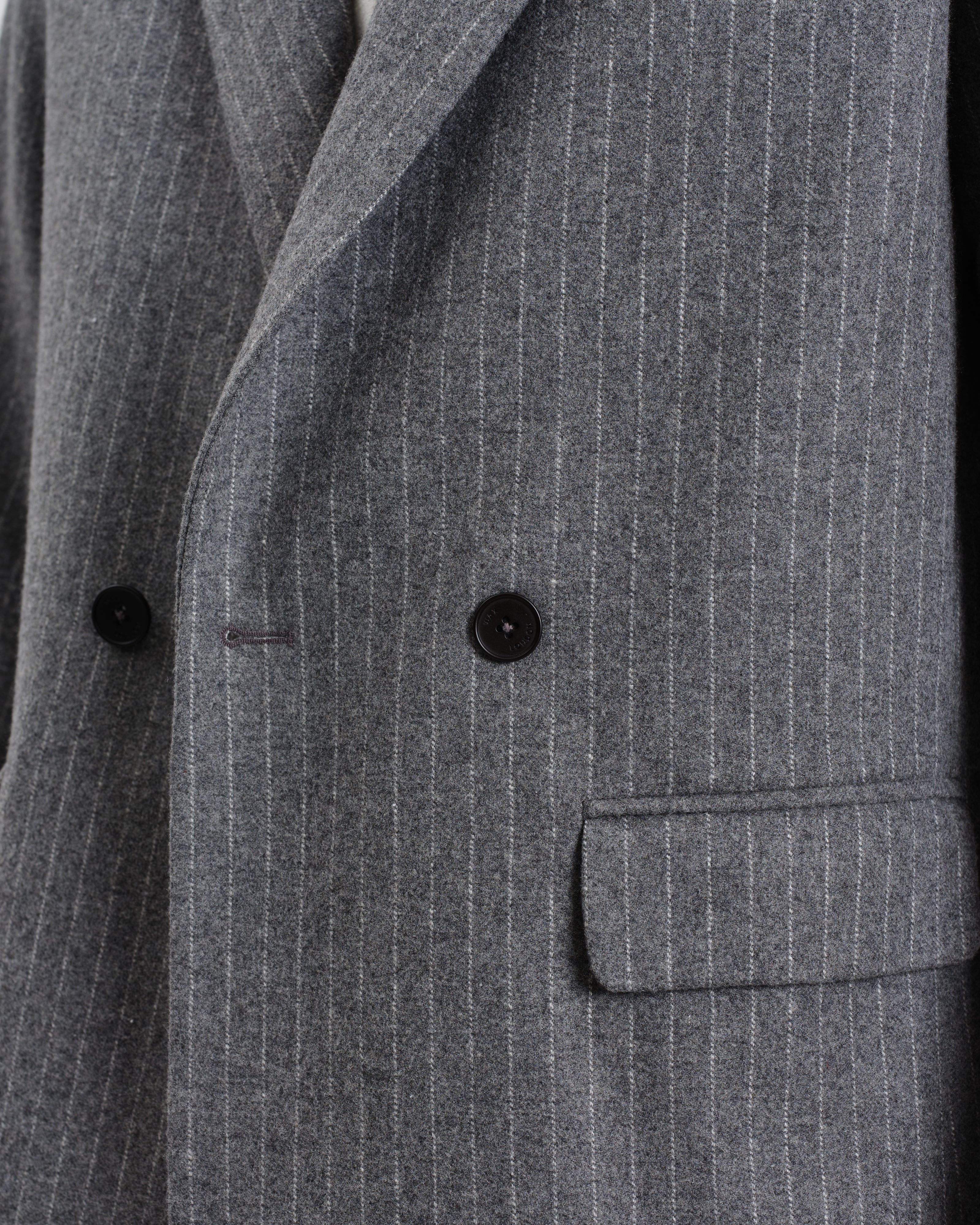 Gekko - Charcoal Grey Pinstripe Wool Blazer