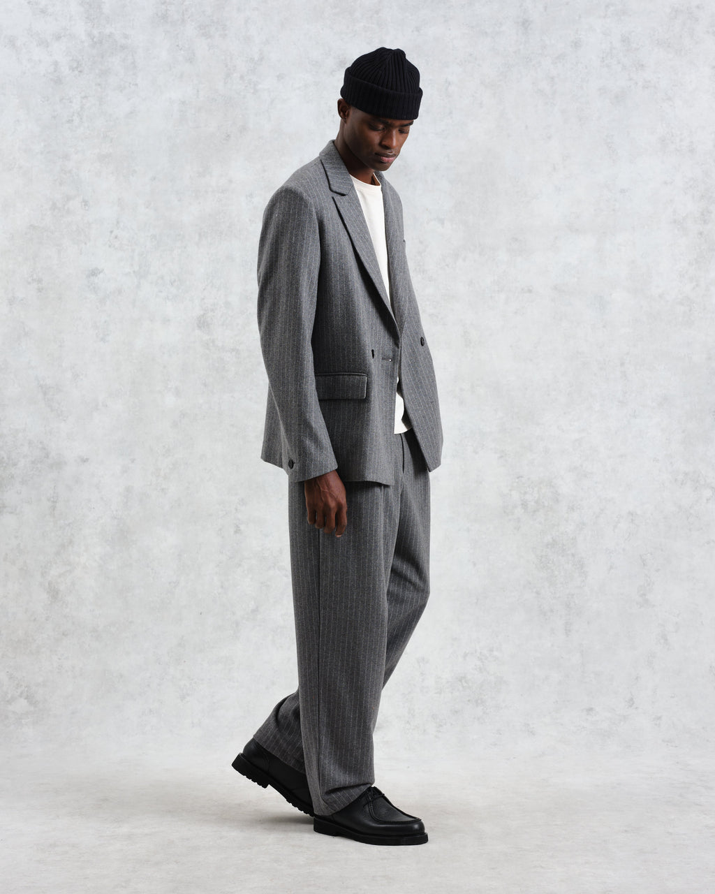 Gekko - Charcoal Grey Pinstripe Wool Blazer