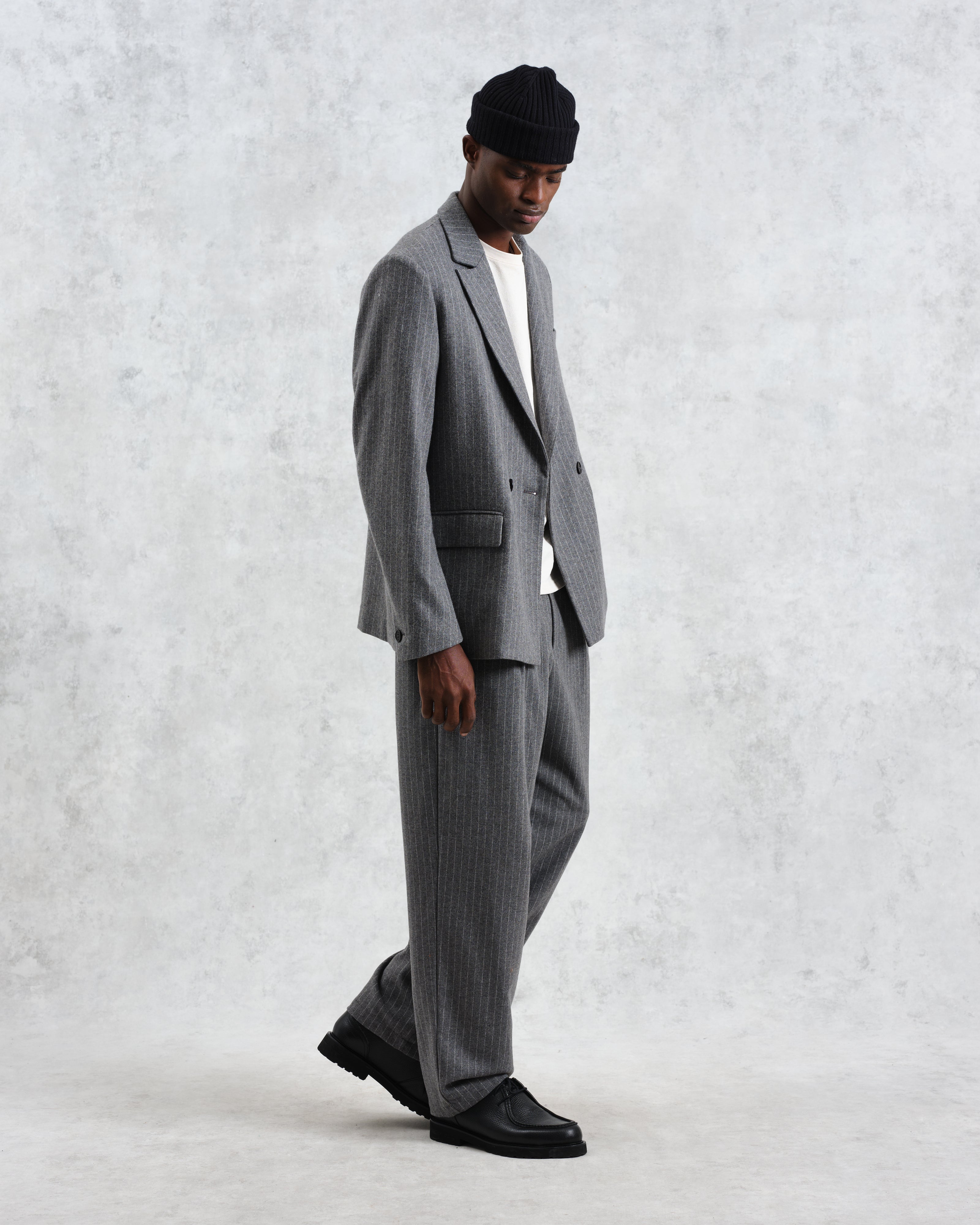 Gekko - Charcoal Grey Pinstripe Wool Blazer