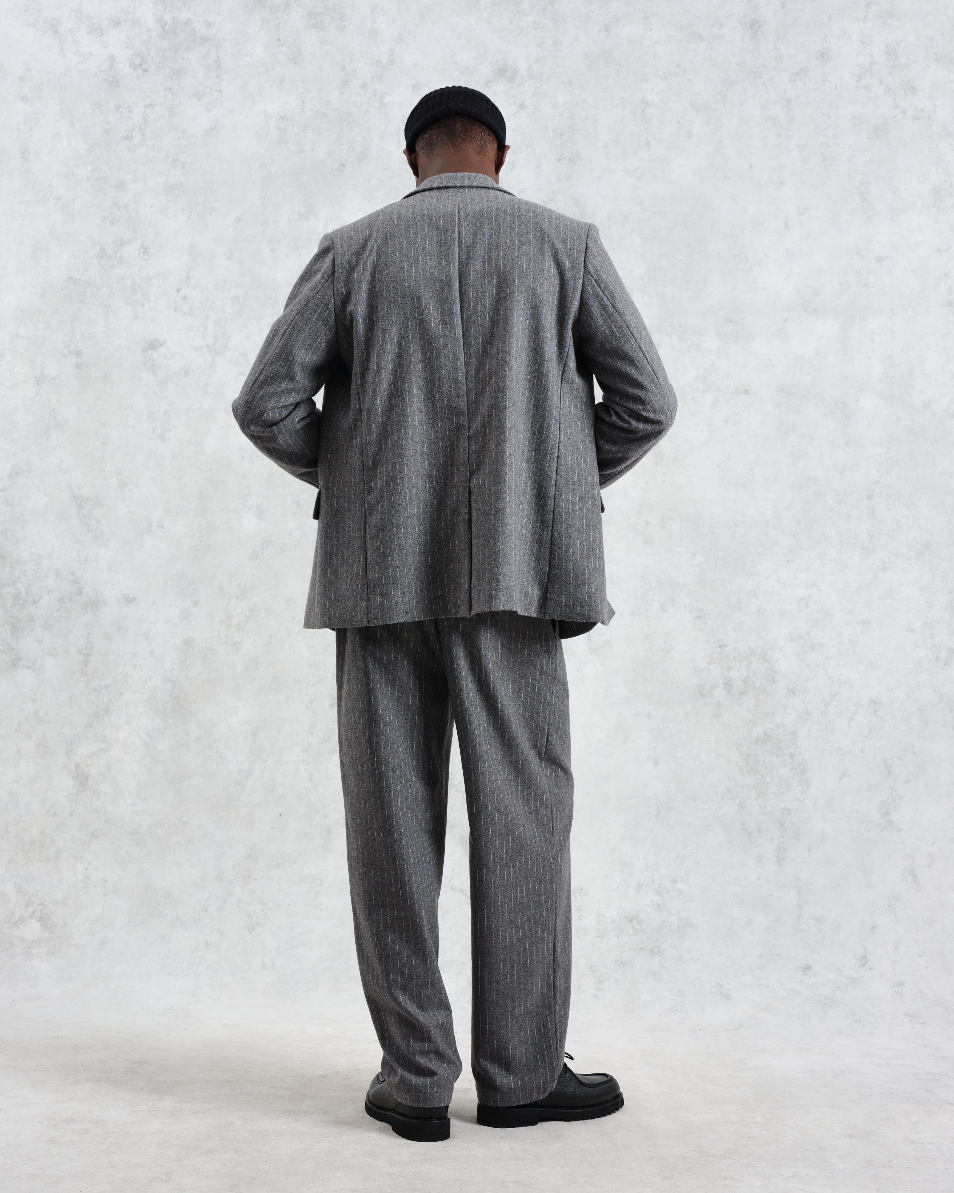 Gekko - Charcoal Grey Pinstripe Wool Blazer