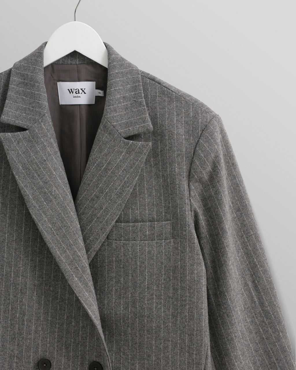 Gekko - Charcoal Grey Pinstripe Wool Blazer