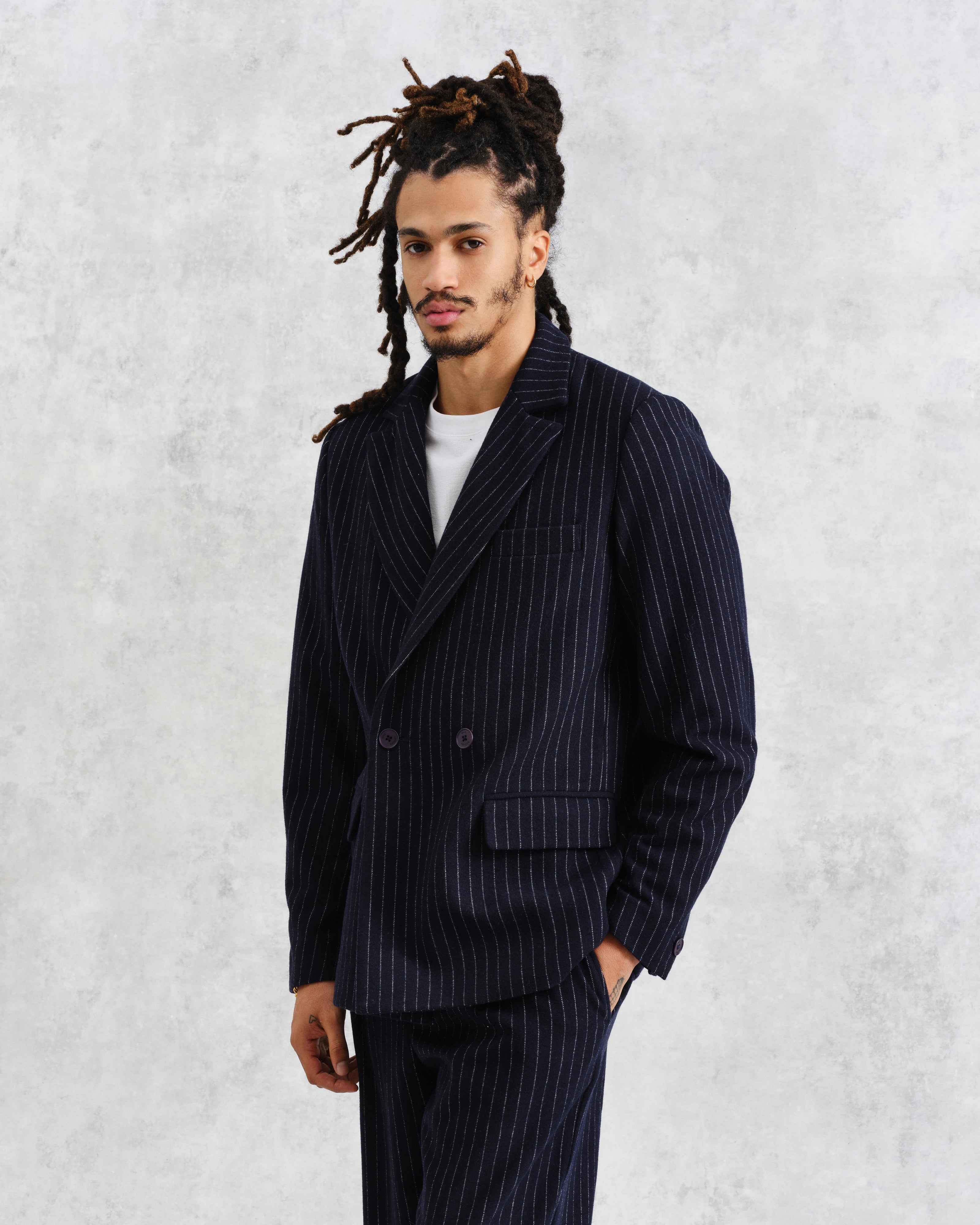 Gekko - Navy Pinstripe Wool Blazer