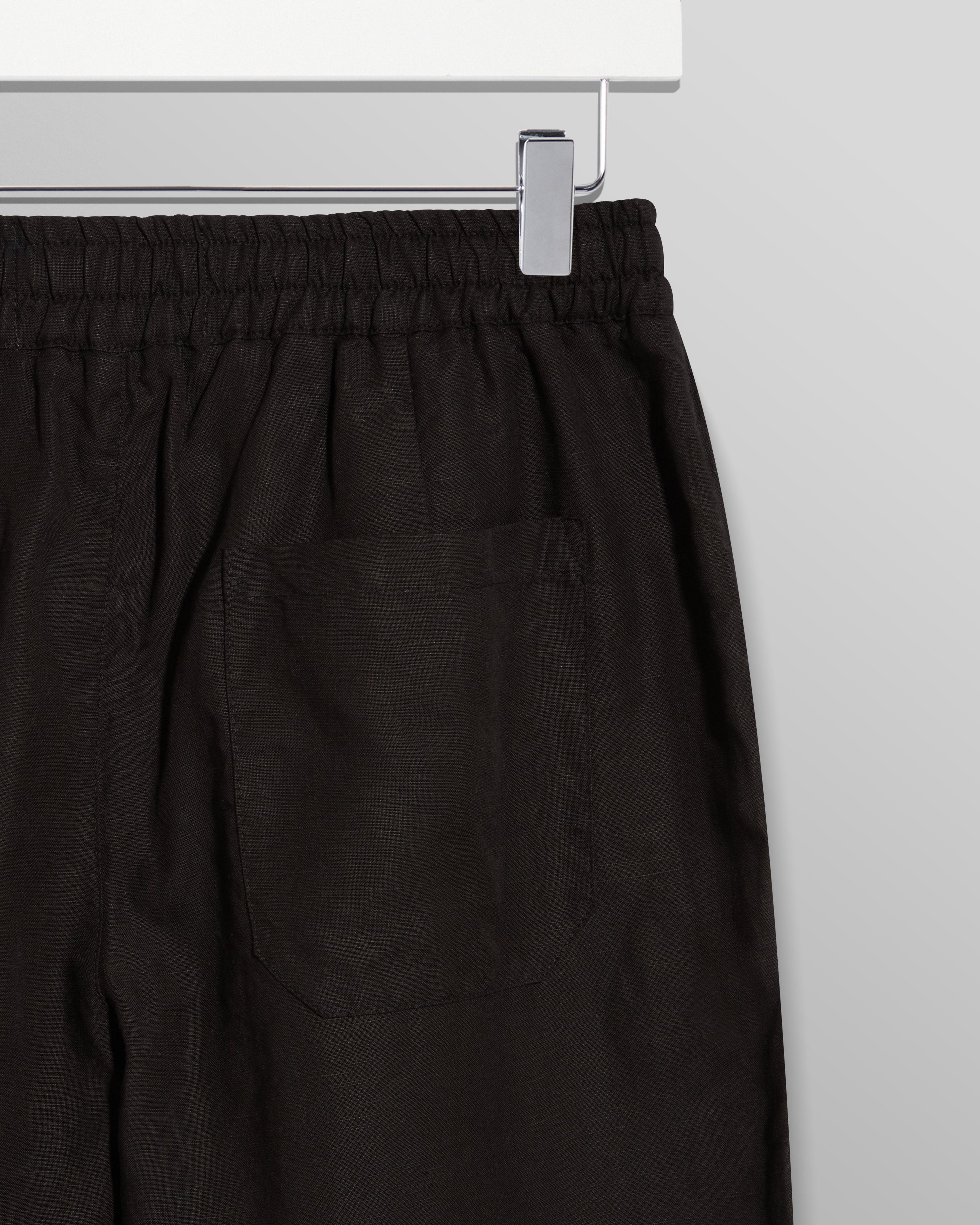 Glencoe - Black Slub Weave Trousers