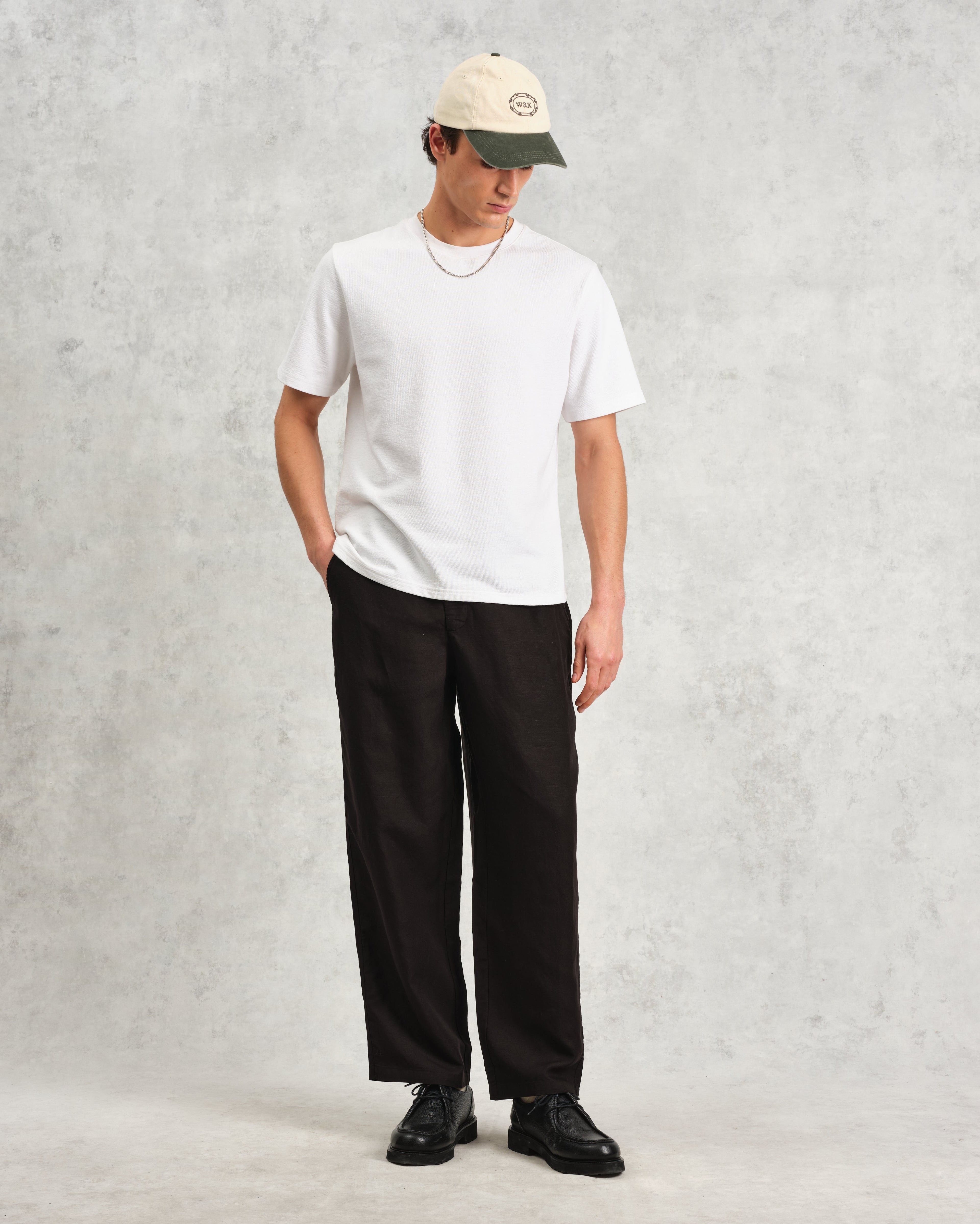 Glencoe - Black Slub Weave Trousers