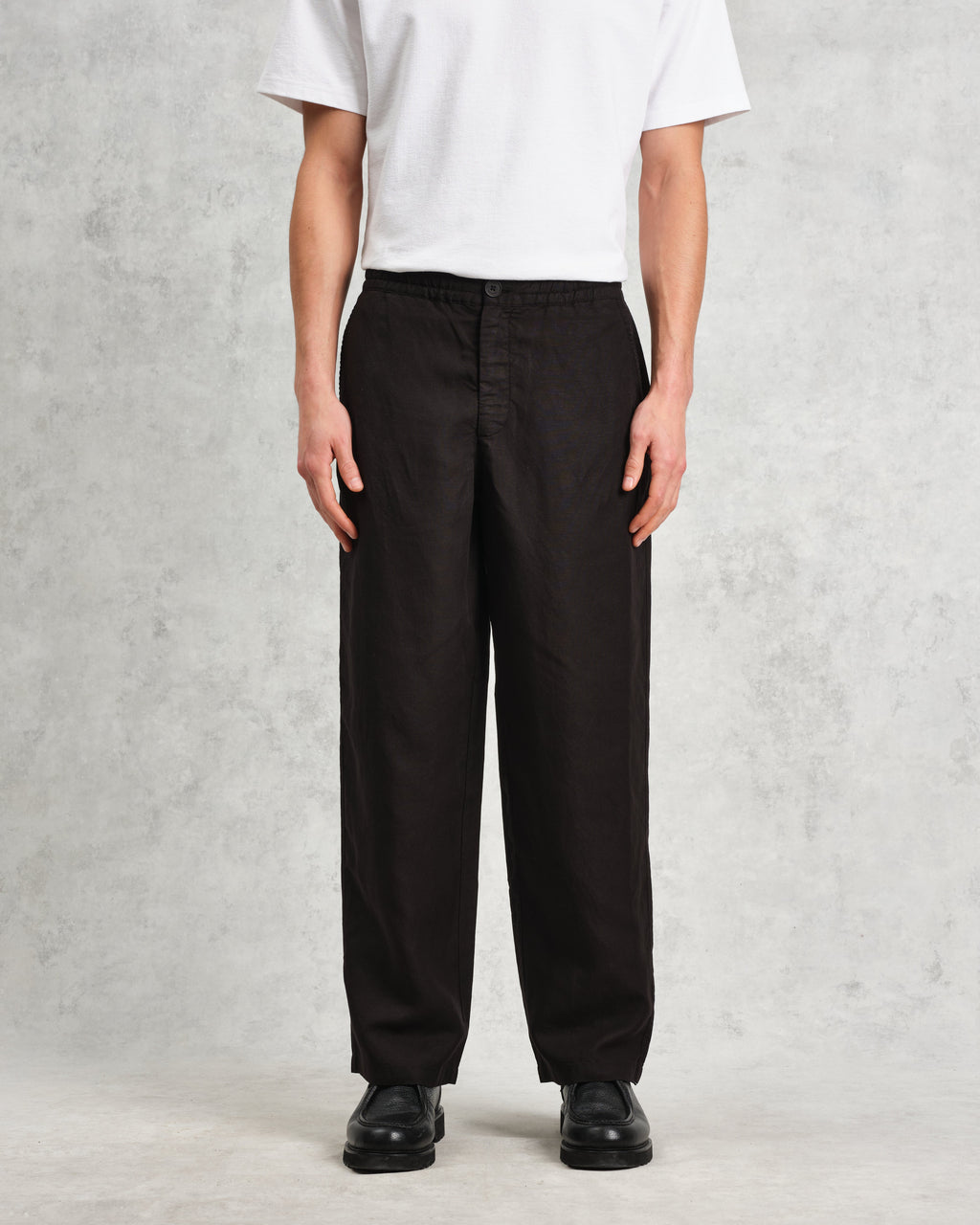 Glencoe - Black Slub Weave Trousers