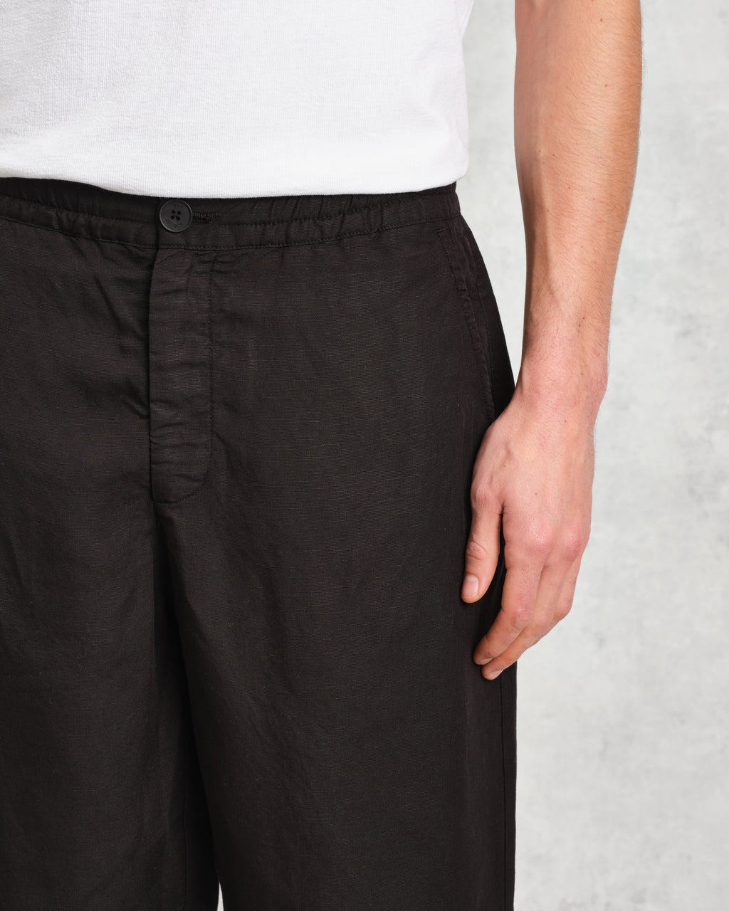 Glencoe - Black Slub Weave Trousers