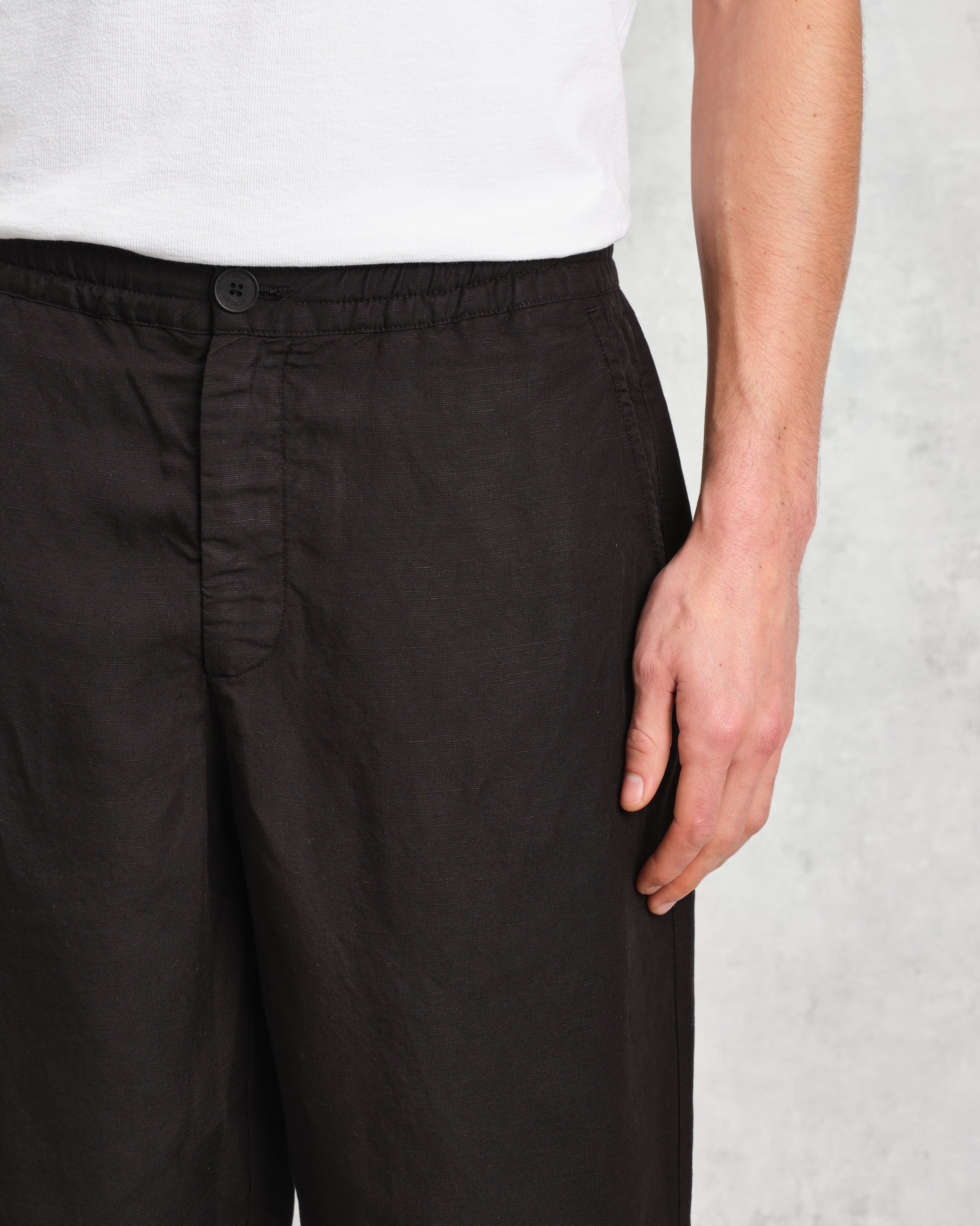 Glencoe - Black Slub Weave Trousers