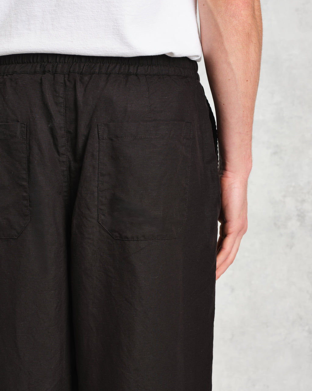 Glencoe - Black Slub Weave Trousers
