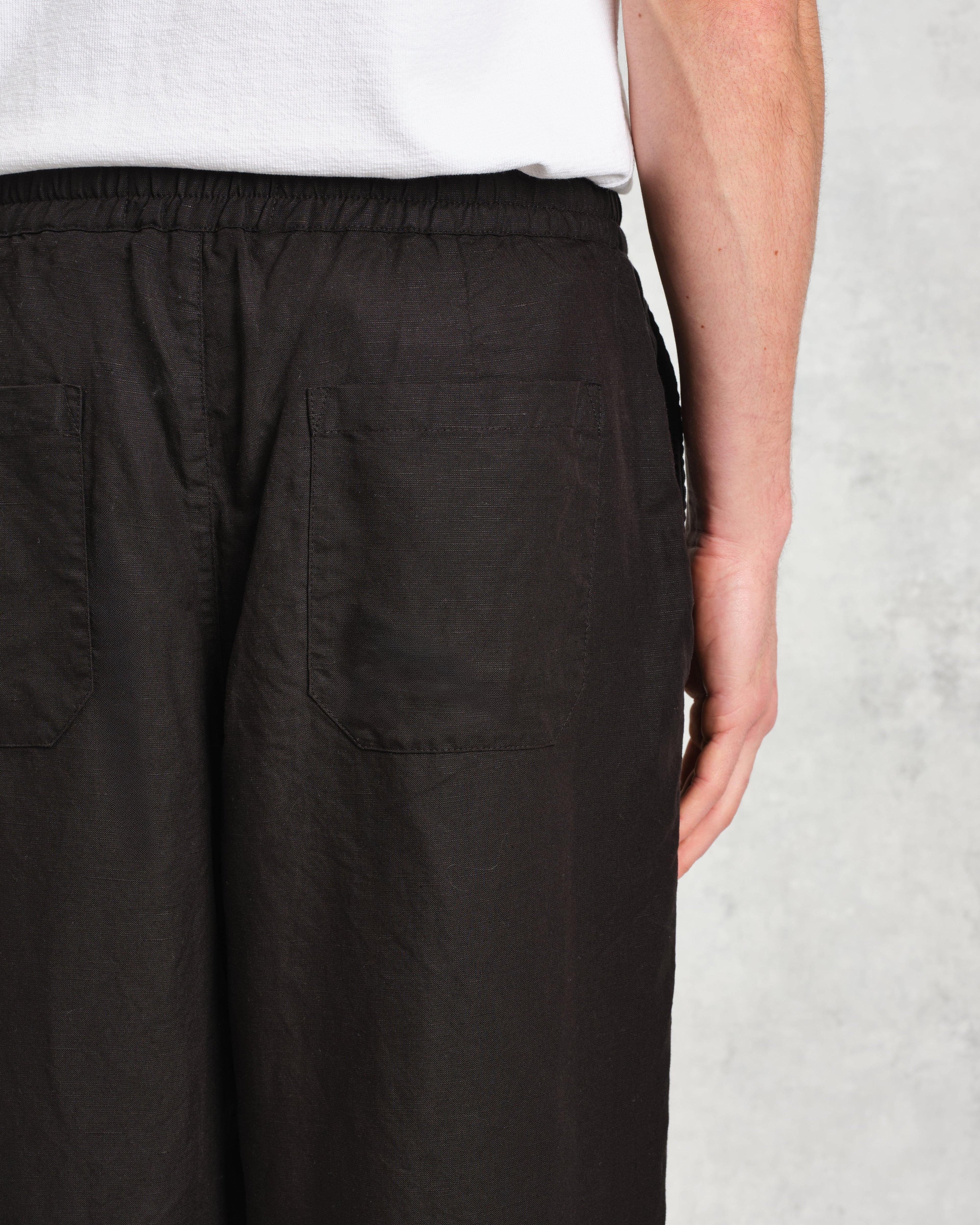 Glencoe - Black Slub Weave Trousers
