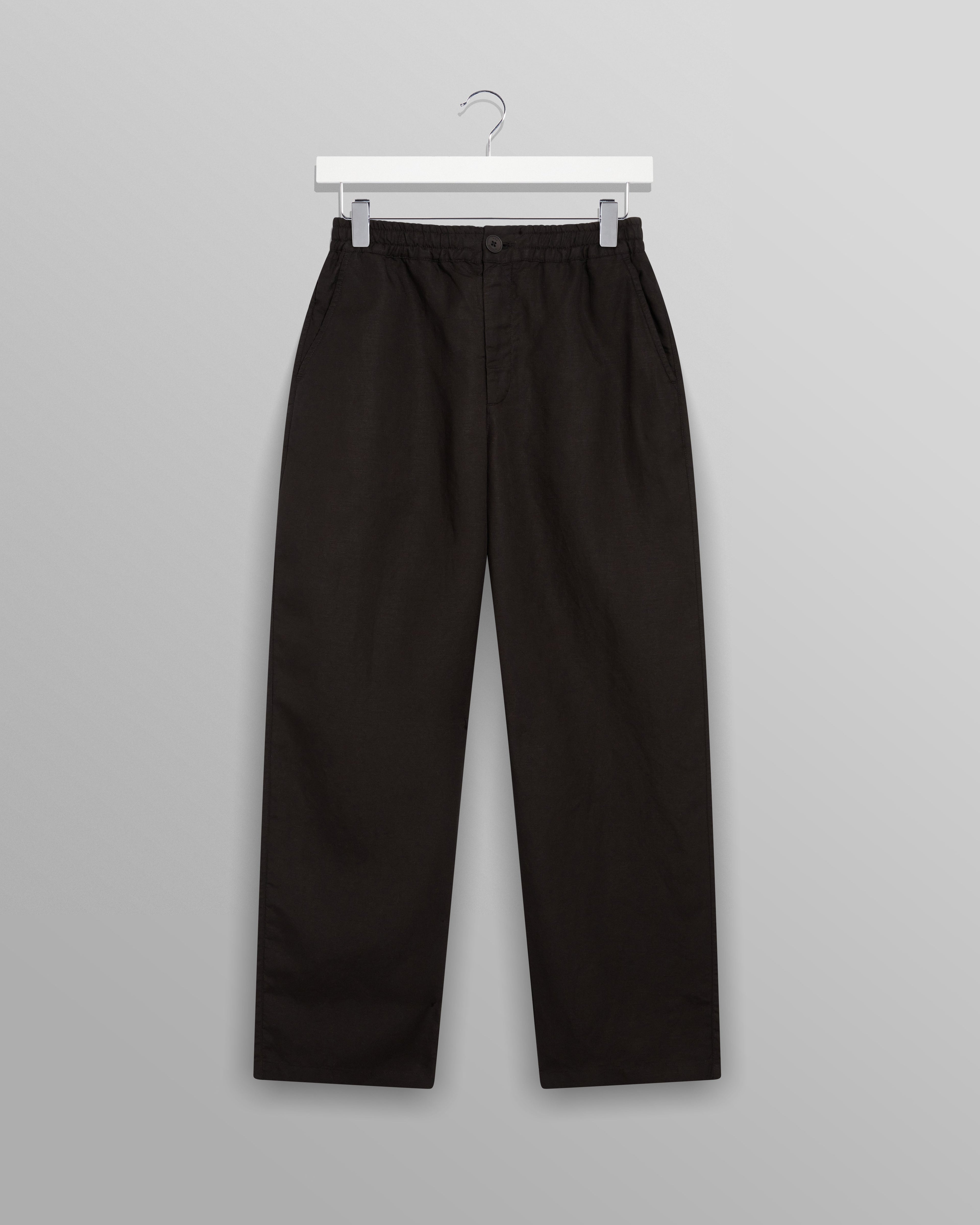 Glencoe - Black Slub Weave Trousers