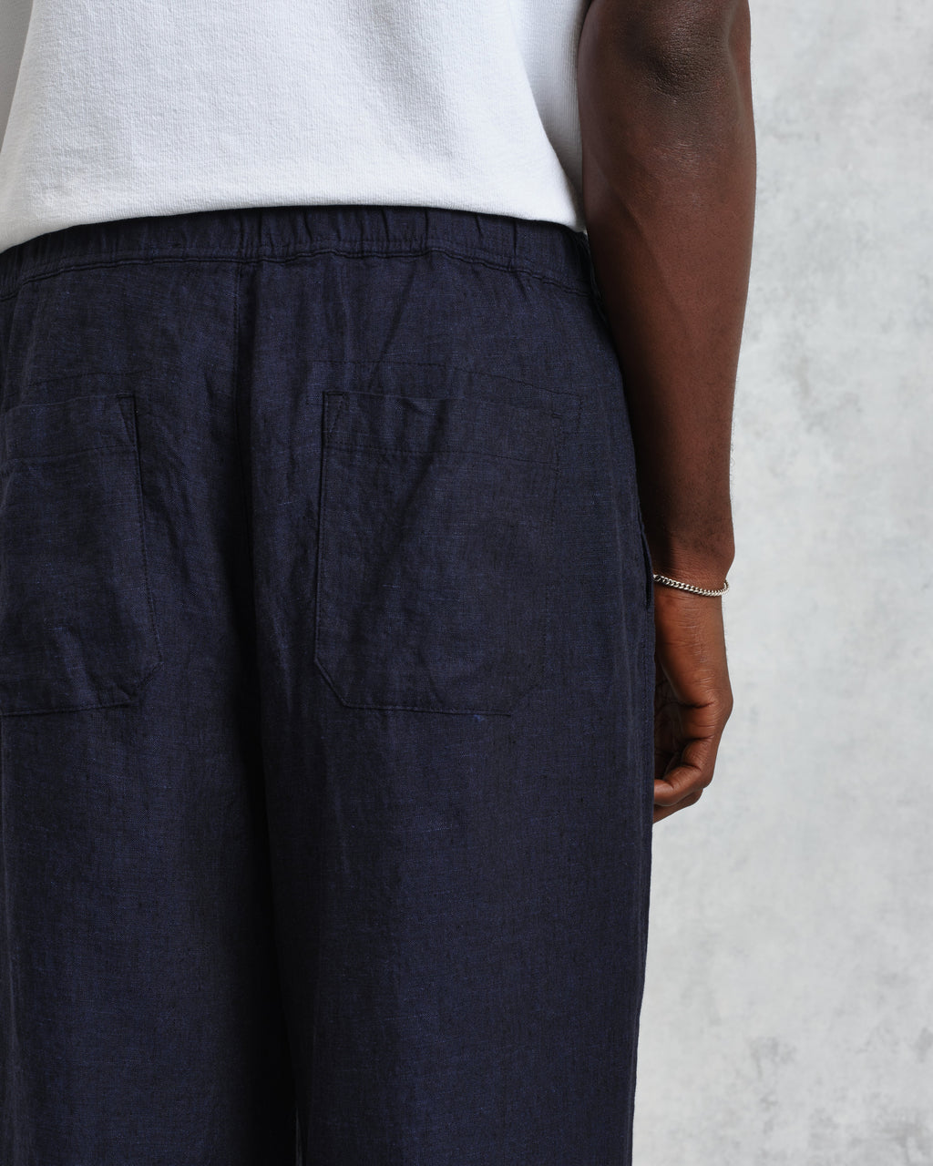 Glencoe - Navy Two-Tone Linen Trousers