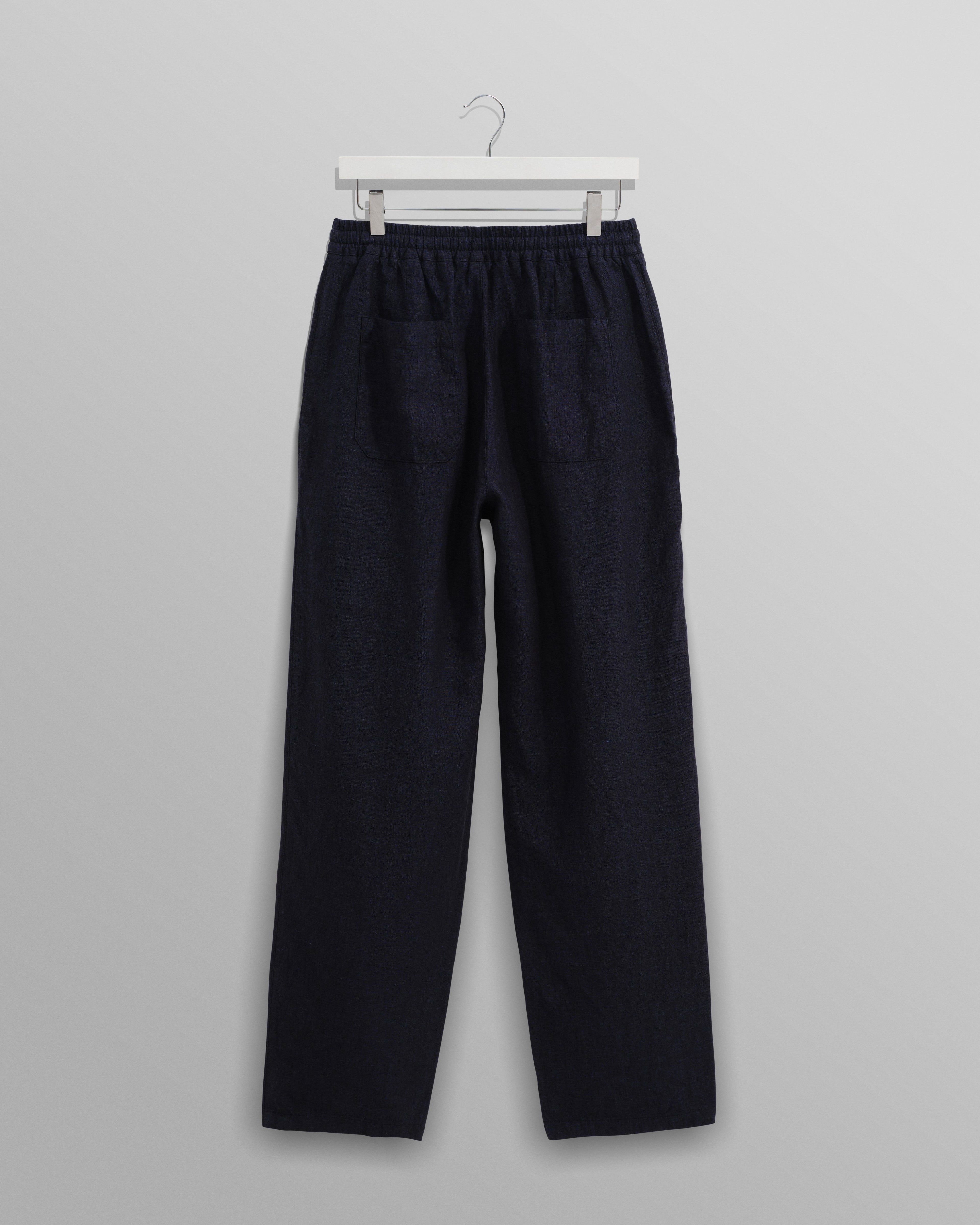 Glencoe - Navy Two-Tone Linen Trousers