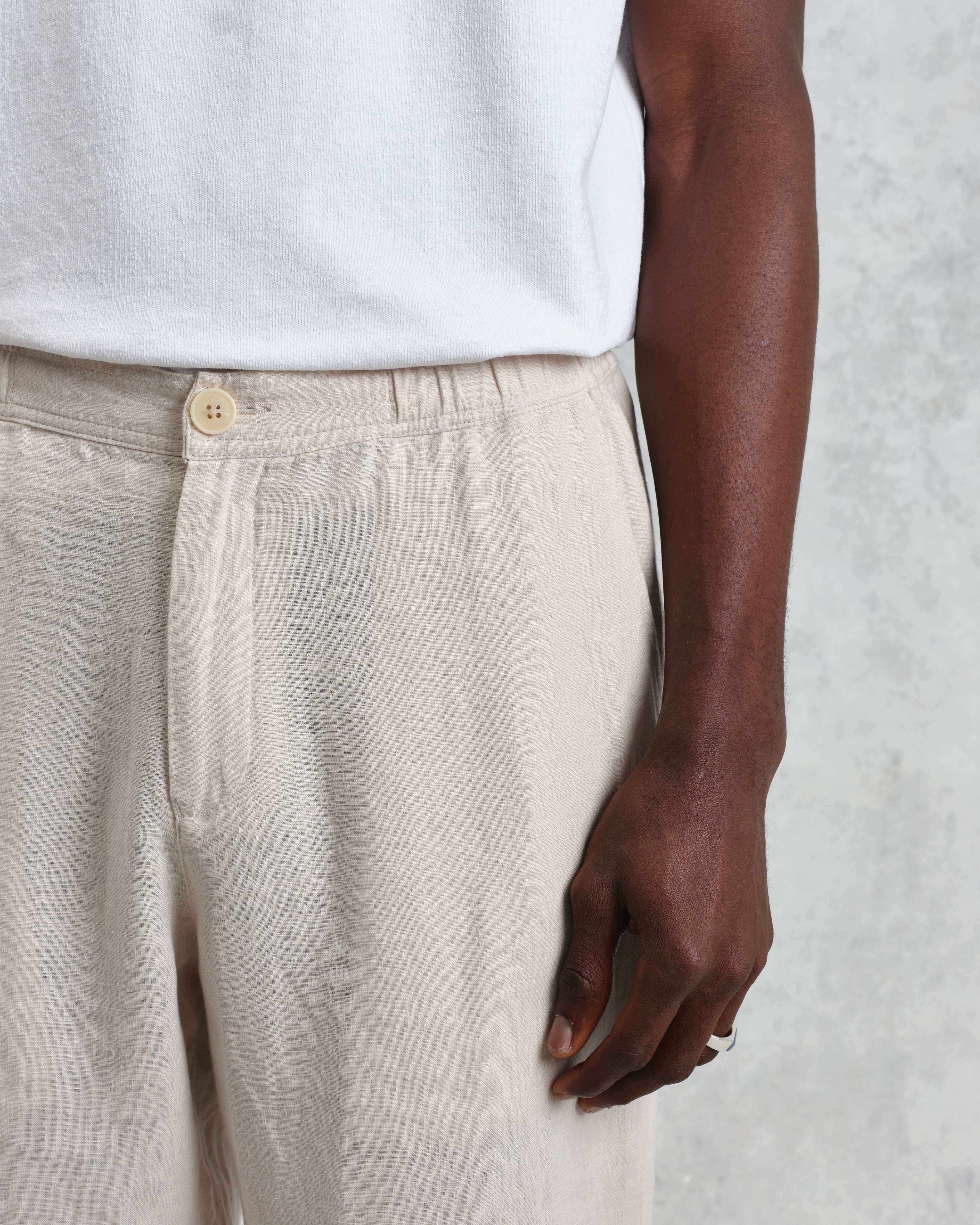 Glencoe - Washed Beige Linen Trousers