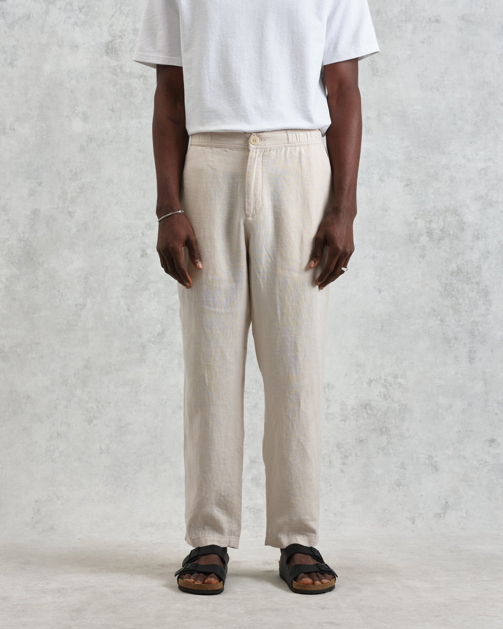 Glencoe - Washed Beige Linen Trousers